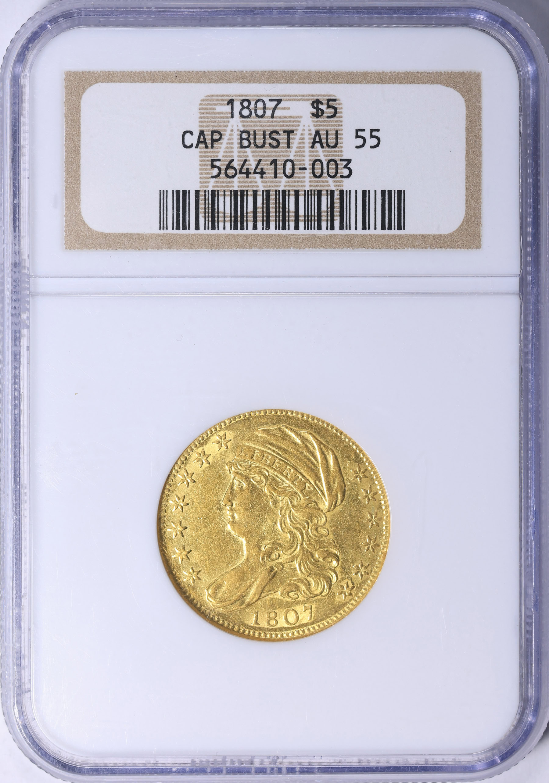 1807 Capped Bust Gold Half Eagle NGC AU-55 (Item 2151571