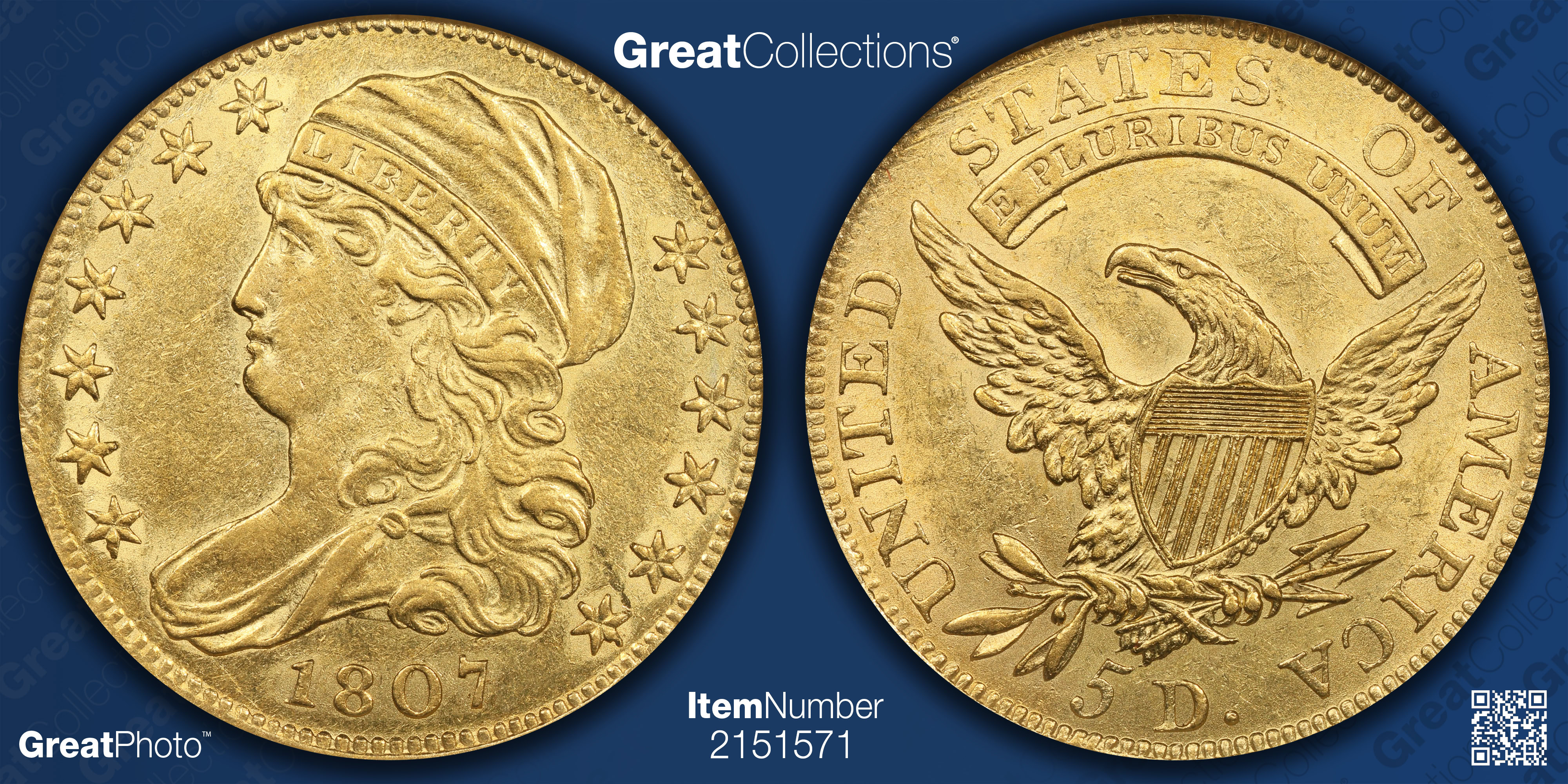 NGC-AU58 ポルトガル 1916 左向き女神頭像 50Centavos 1807 Capped Bust Gold Half Eagle NGC AU-55 (Item 2151571