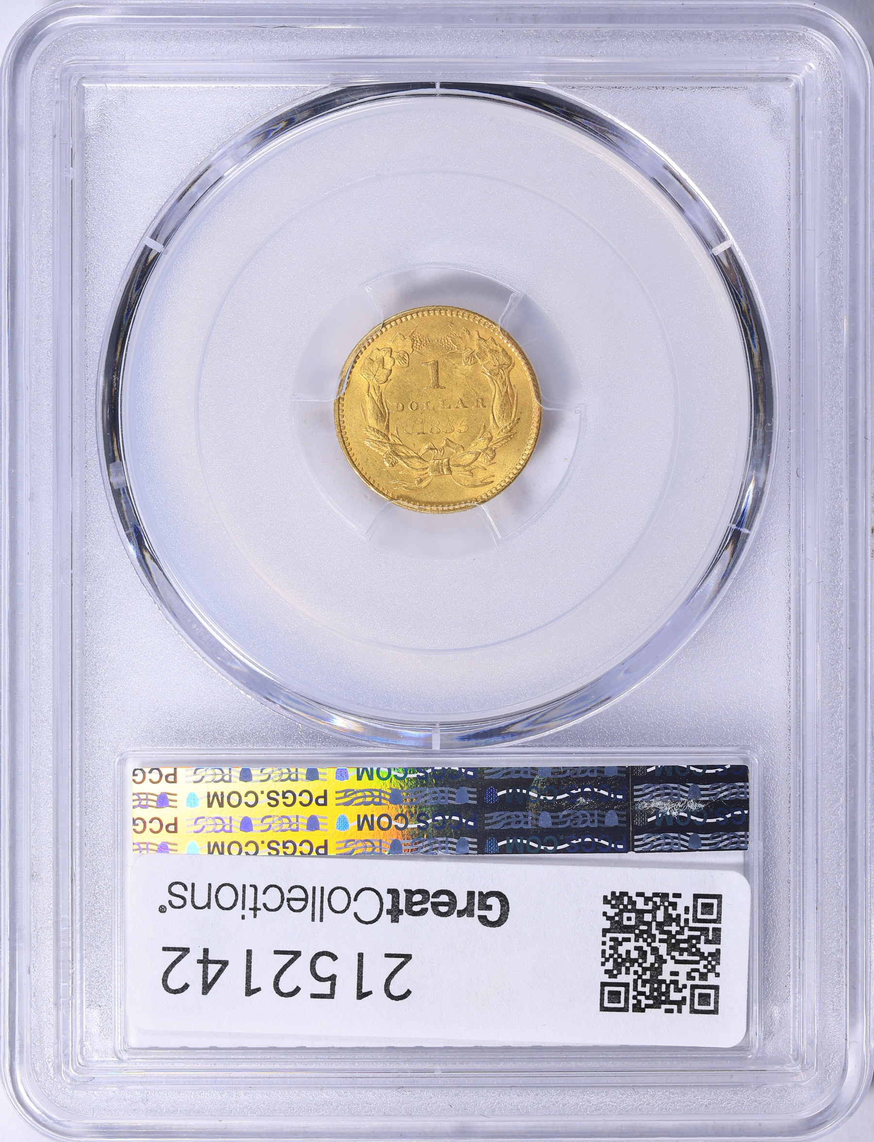 1855 Indian Princess Gold Dollar PCGS MS-63 (Item 2152142