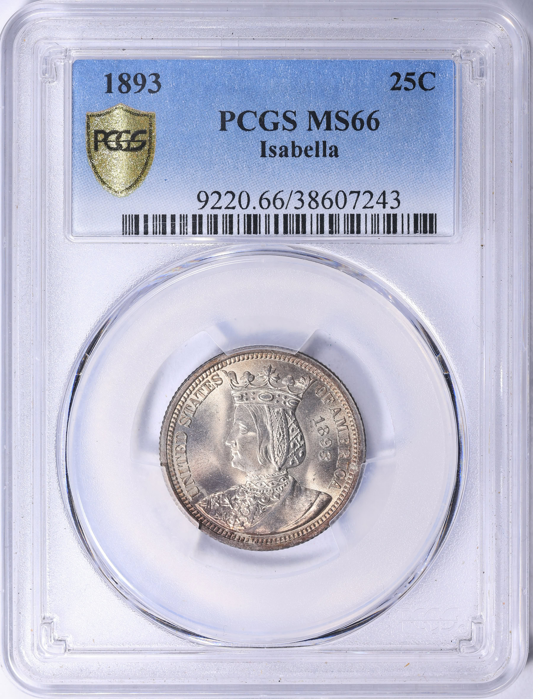 1893 World Columbian Exposition, Isabella Quarter PCGS MS-66 (Item