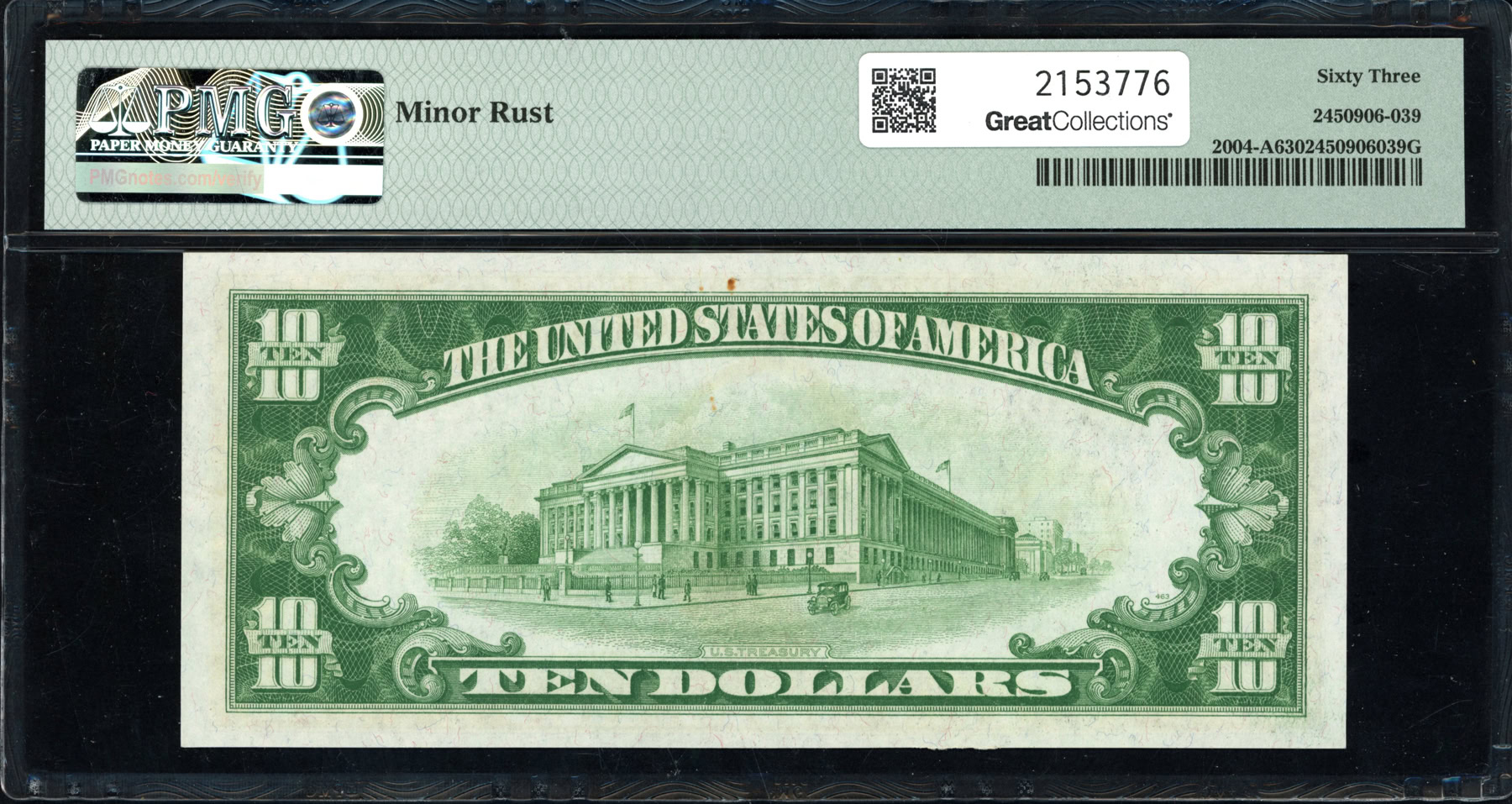 Fr. 2004-A (AA Block) 1934 $10 Boston Federal Reserve Note Julian ...