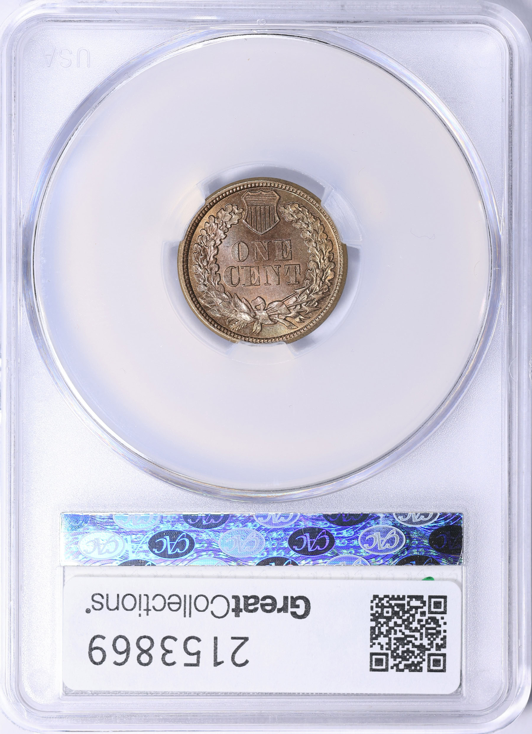 1861 Indian Cent CACG MS-64+ (Item 2153869) | GreatCollections