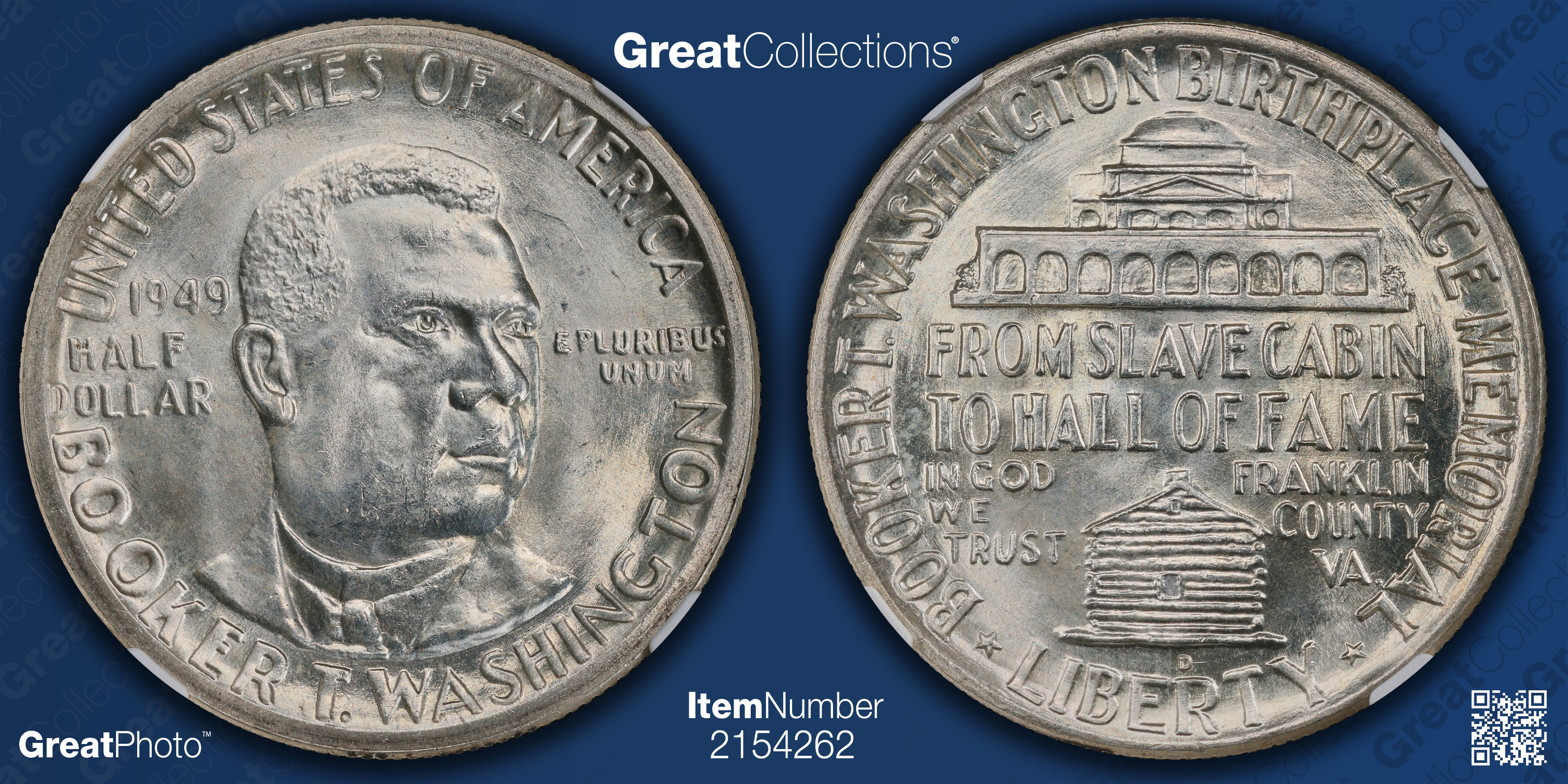 1949-D Booker T. Washington Memorial Half Dollar NGC MS-65 (Item