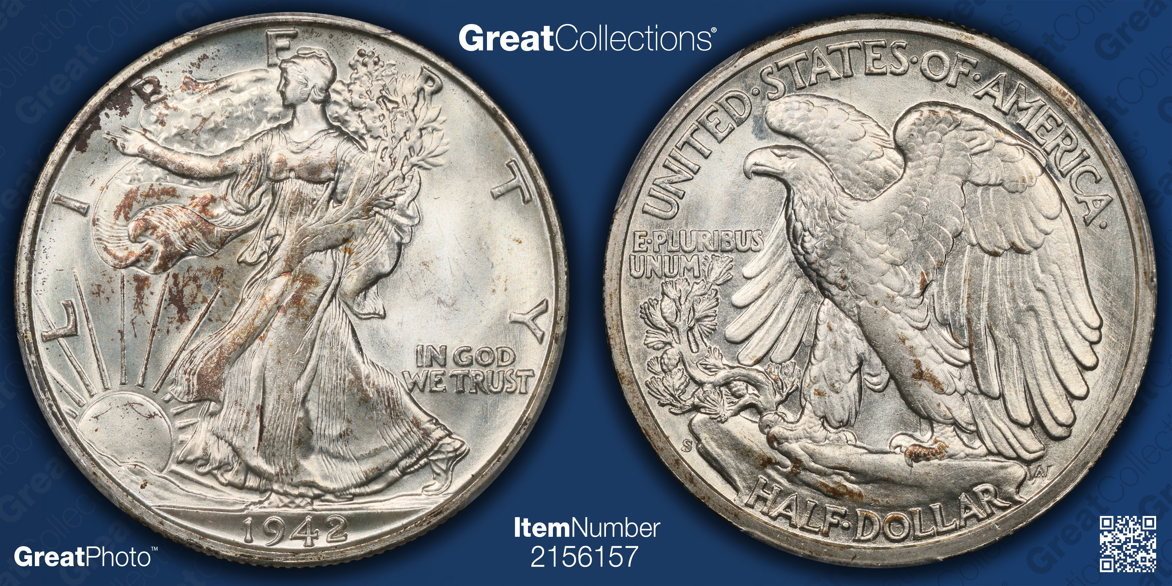 1942-S Walking Liberty Half Dollar PCGS MS-66+ (CAC Green) (Item