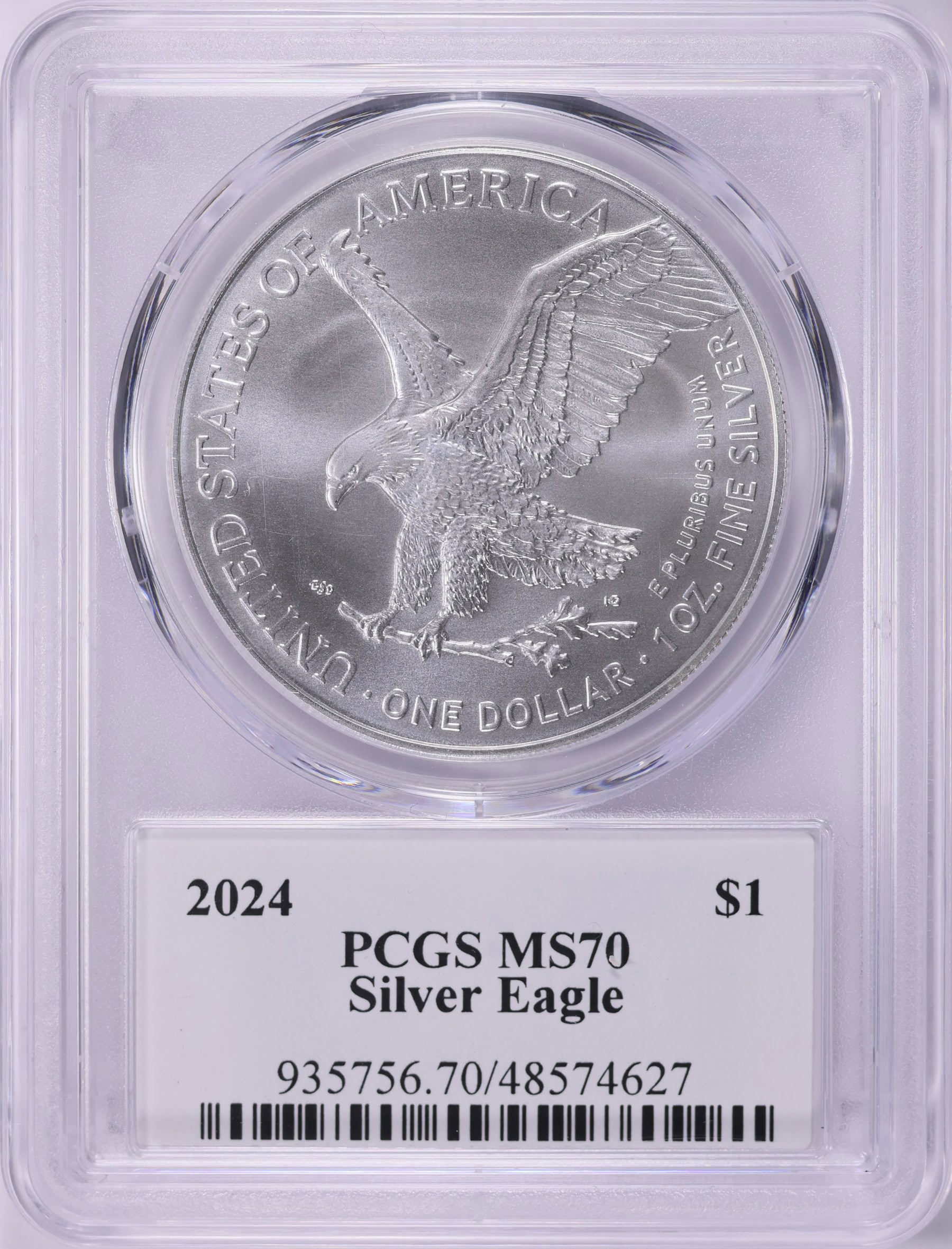 2024 $1 Silver Eagle PCGS MS-70 (Ultra Breaks Label) | PCGS Cert
