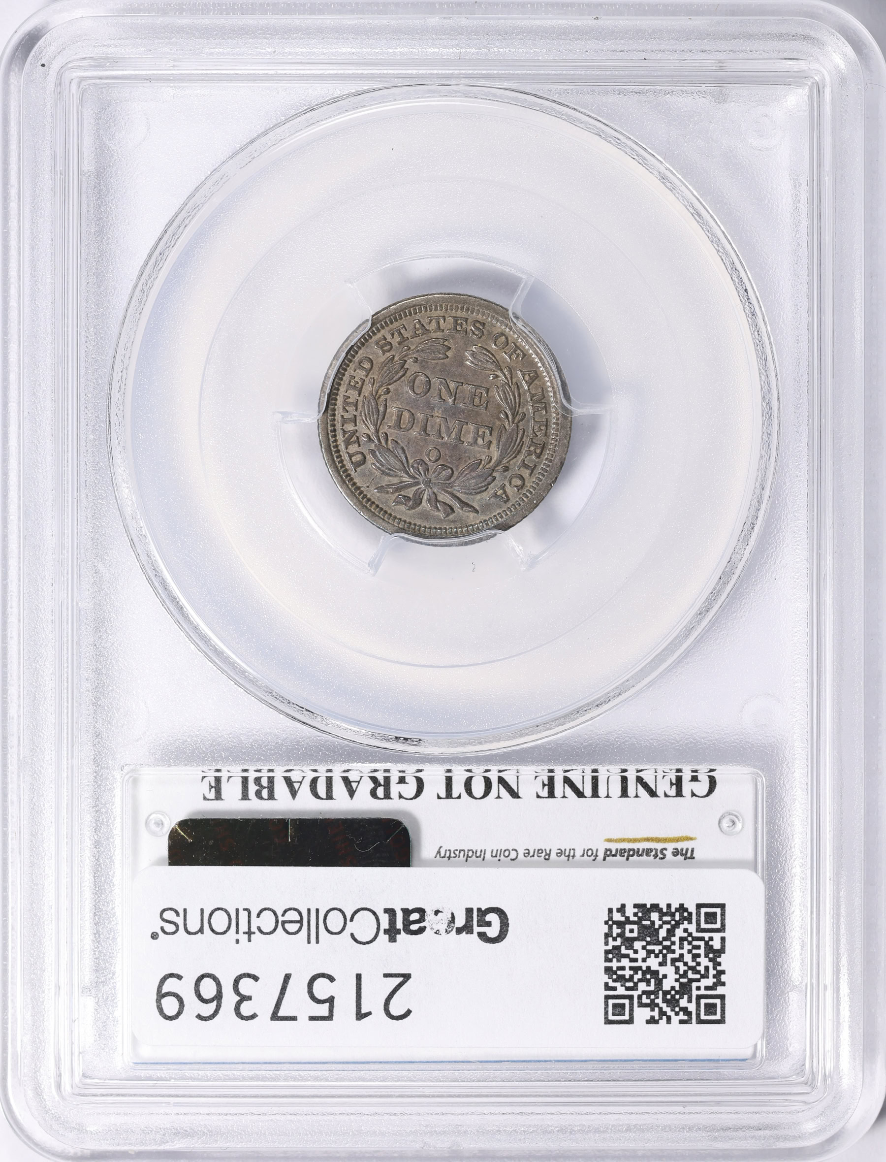 1856-O Seated Liberty Dime PCGS Genuine AU Details (Item 2157369