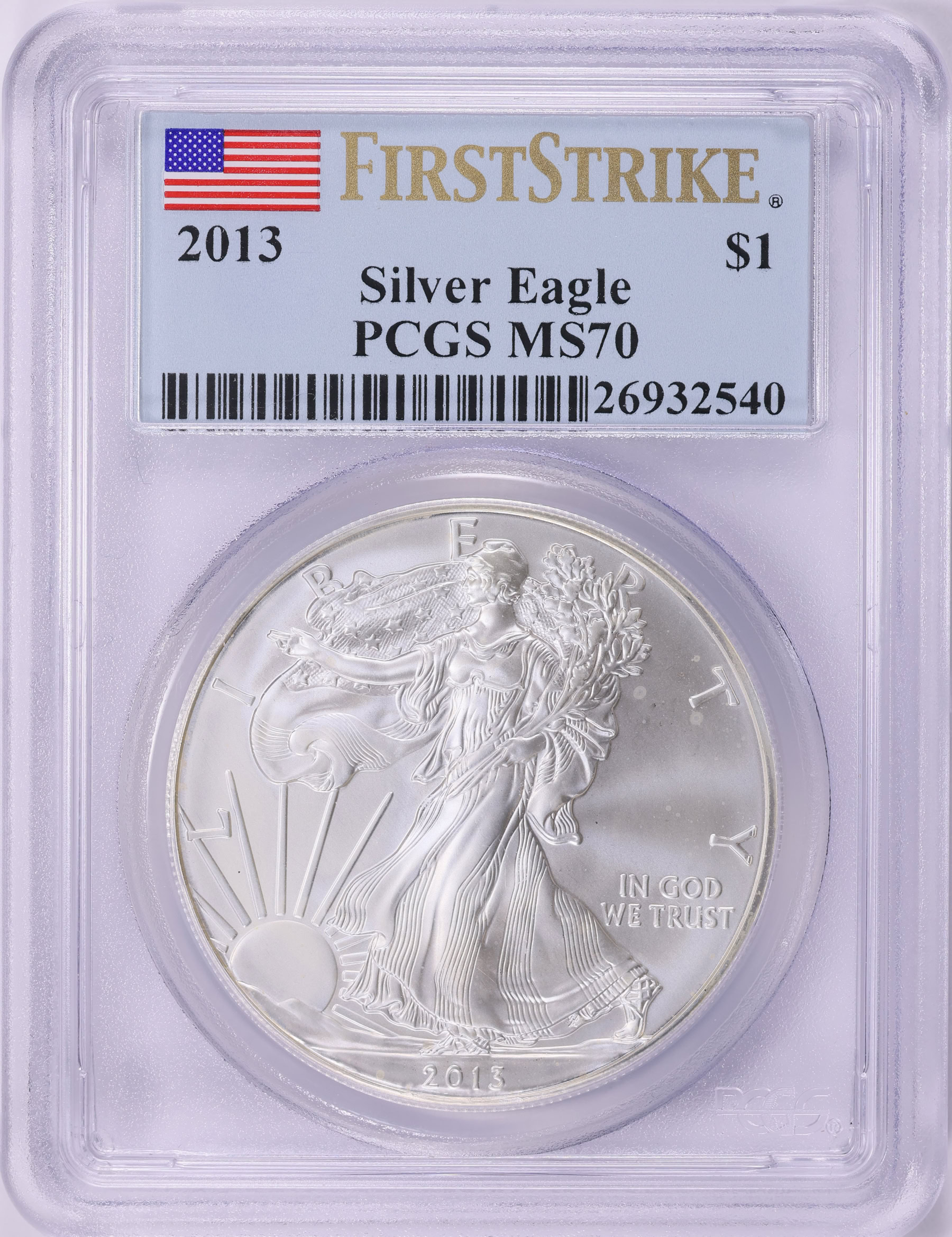 2013 $1 Silver Eagle First Strike PCGS MS-70 (Item 2159352