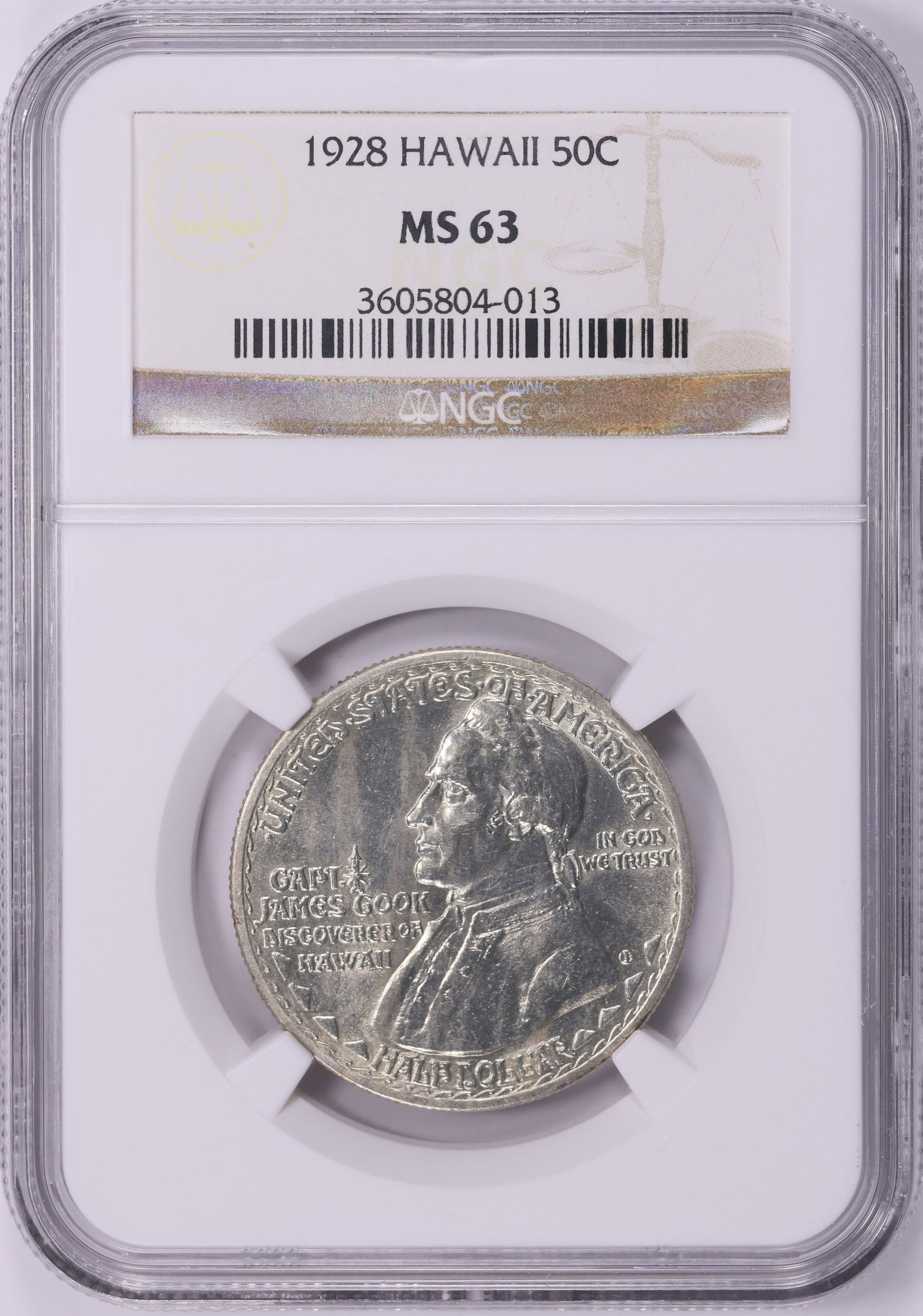 1928 Hawaiian Sesquicentennial Half Dollar NGC MS-63 (Item 2160516