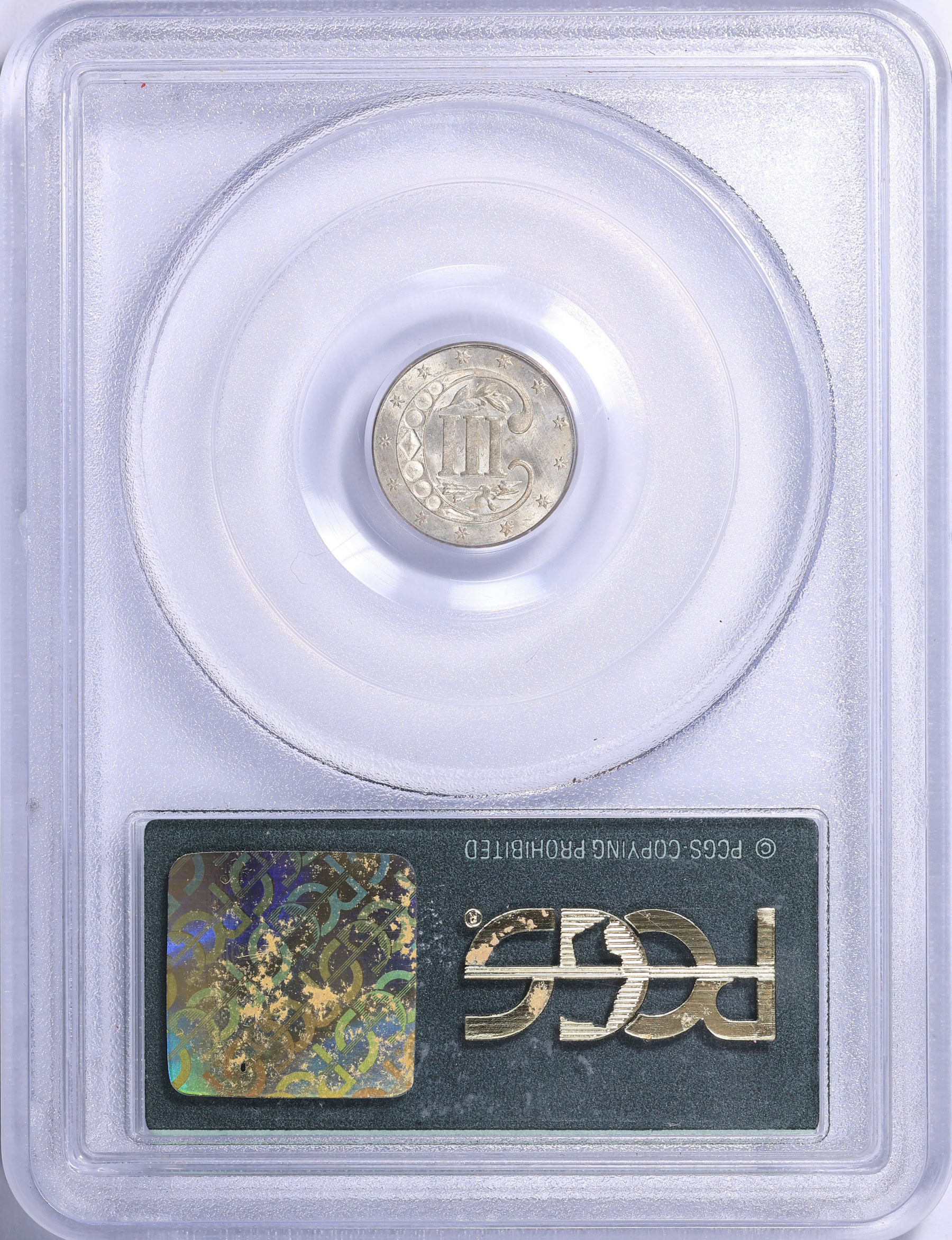 ✨PCGS最高鑑定 MS66 デンマーク 5Kr 1862/1 Silver Three-Cent Piece PCGS MS-66 (CAC Green) OGH (Item