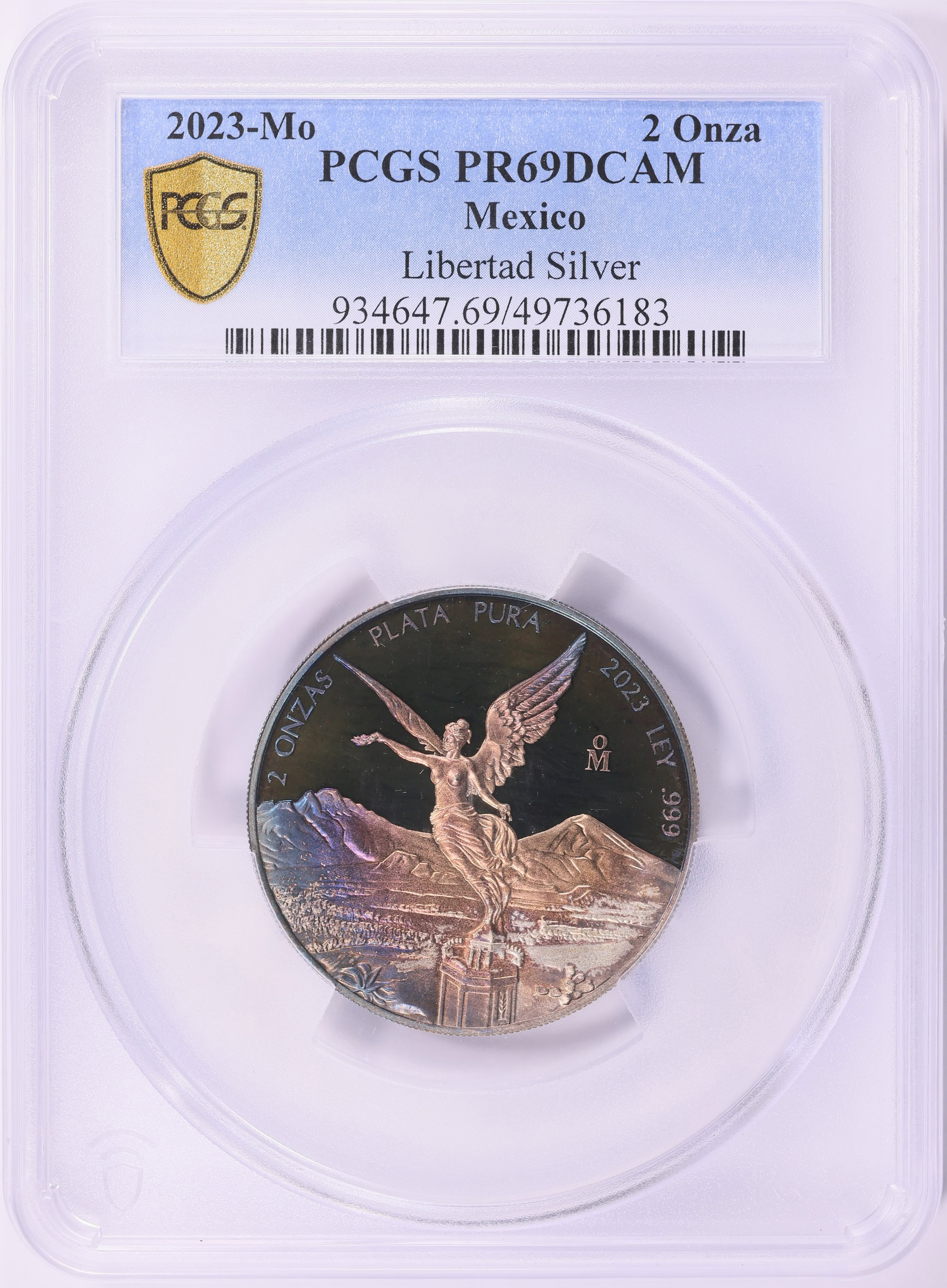 Mexico 2023-Mo Silver 2 Onza Libertad KM-614 PCGS Proof-69 DCAM