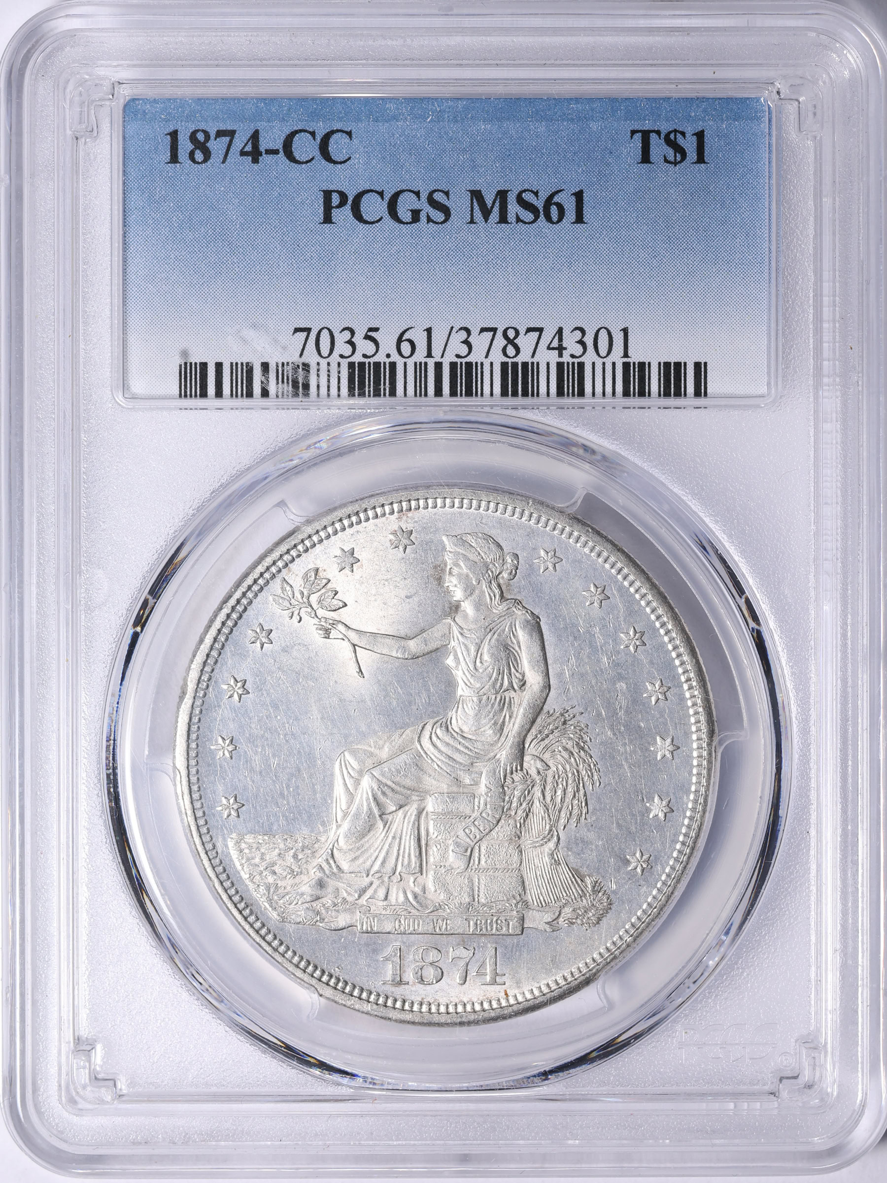 1874-CC Trade Silver Dollar PCGS MS-61 (Item 2161510