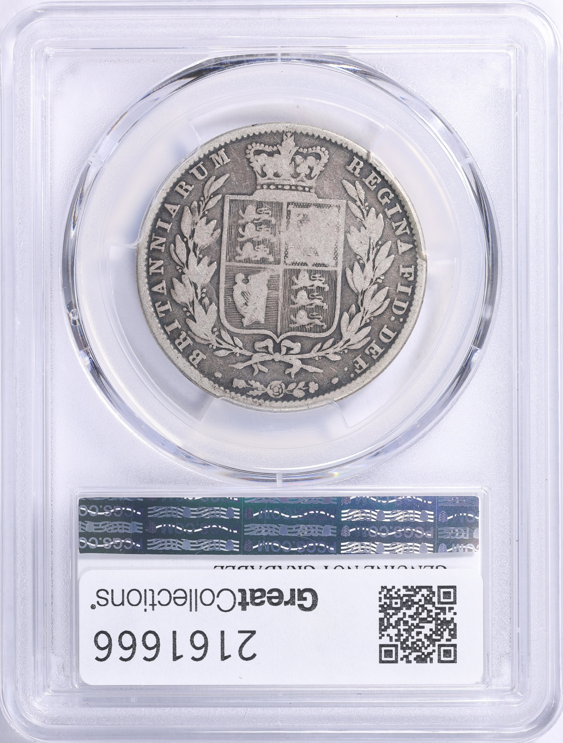 Great Britain 1845 Silver 1/2 Crown Blundered 5 KM-740 PCGS