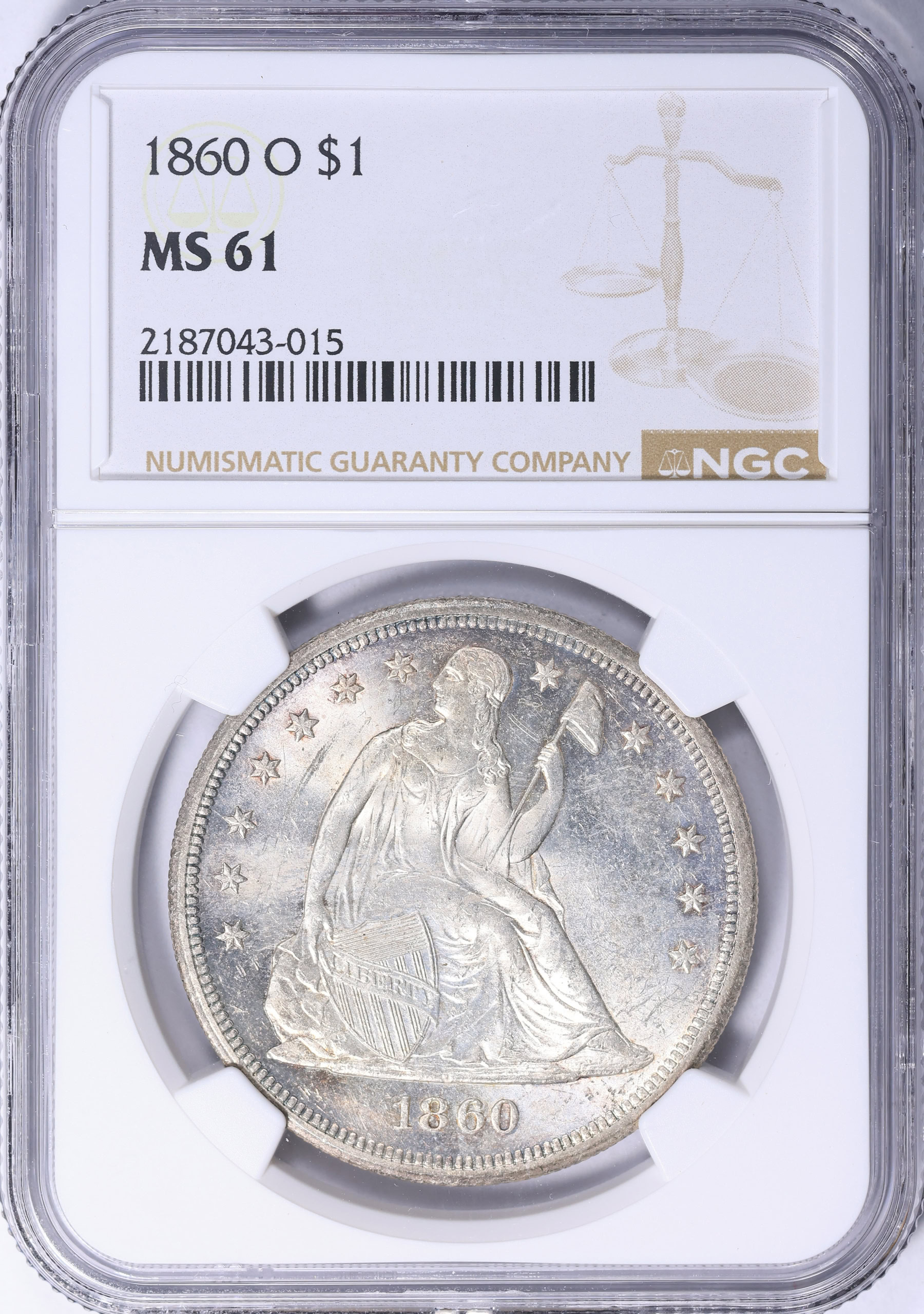 コレクション MILK NGC PCGS 1860-O Seated Liberty Silver Dollar NGC MS-61 (Item 2161720
