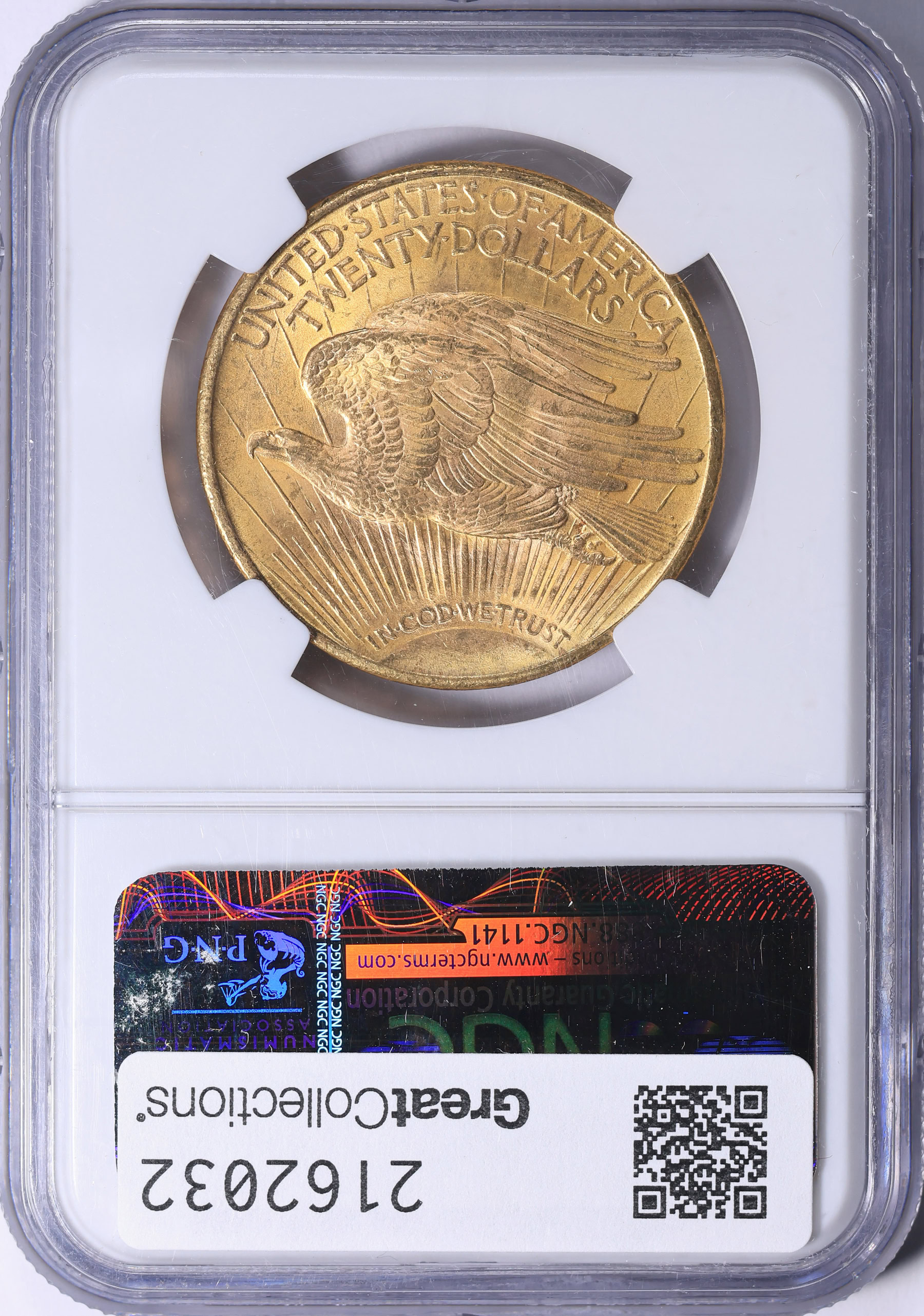 額装済/Hall d　Ambassade 1924/マレット 1924 Saint-Gaudens Gold Double Eagle NGC MS-65 (Item 2162032