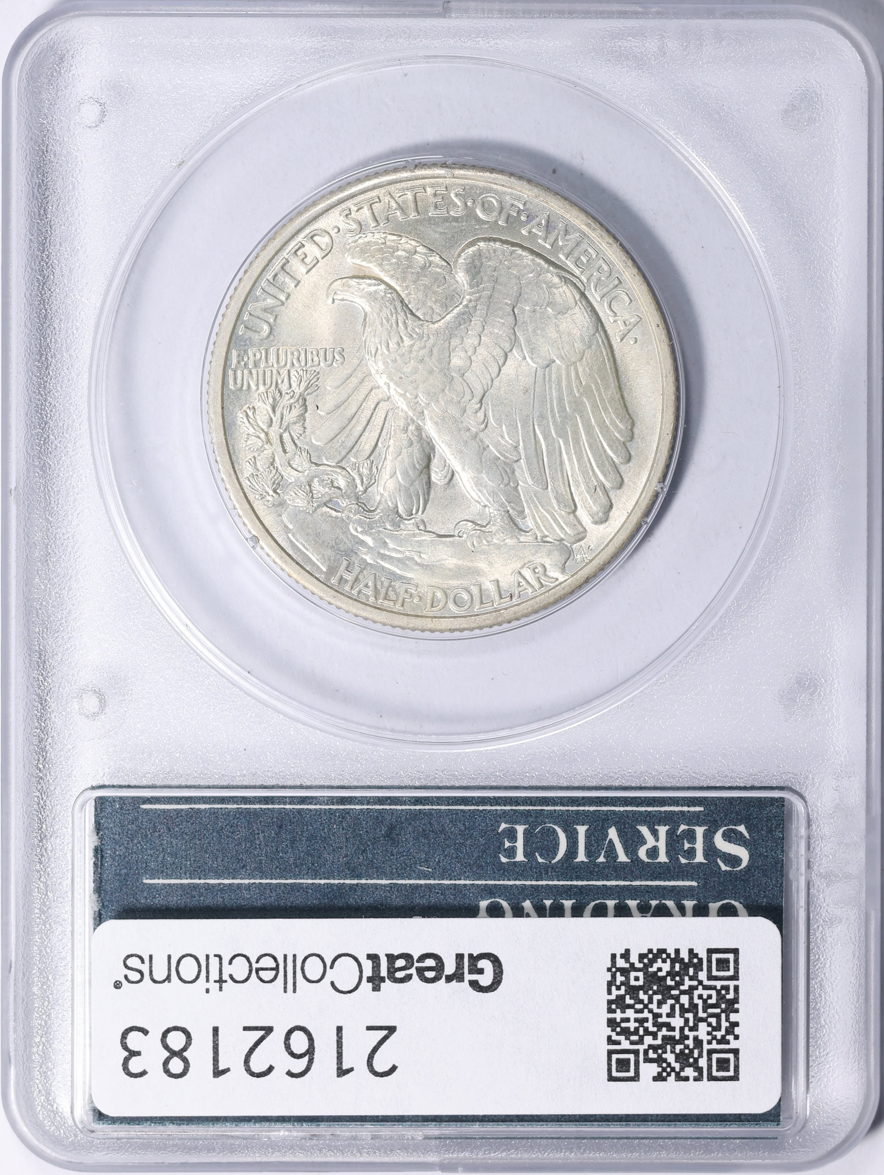 1939 Walking Liberty Half Dollar *108x Serial Number* PCGS MS-65