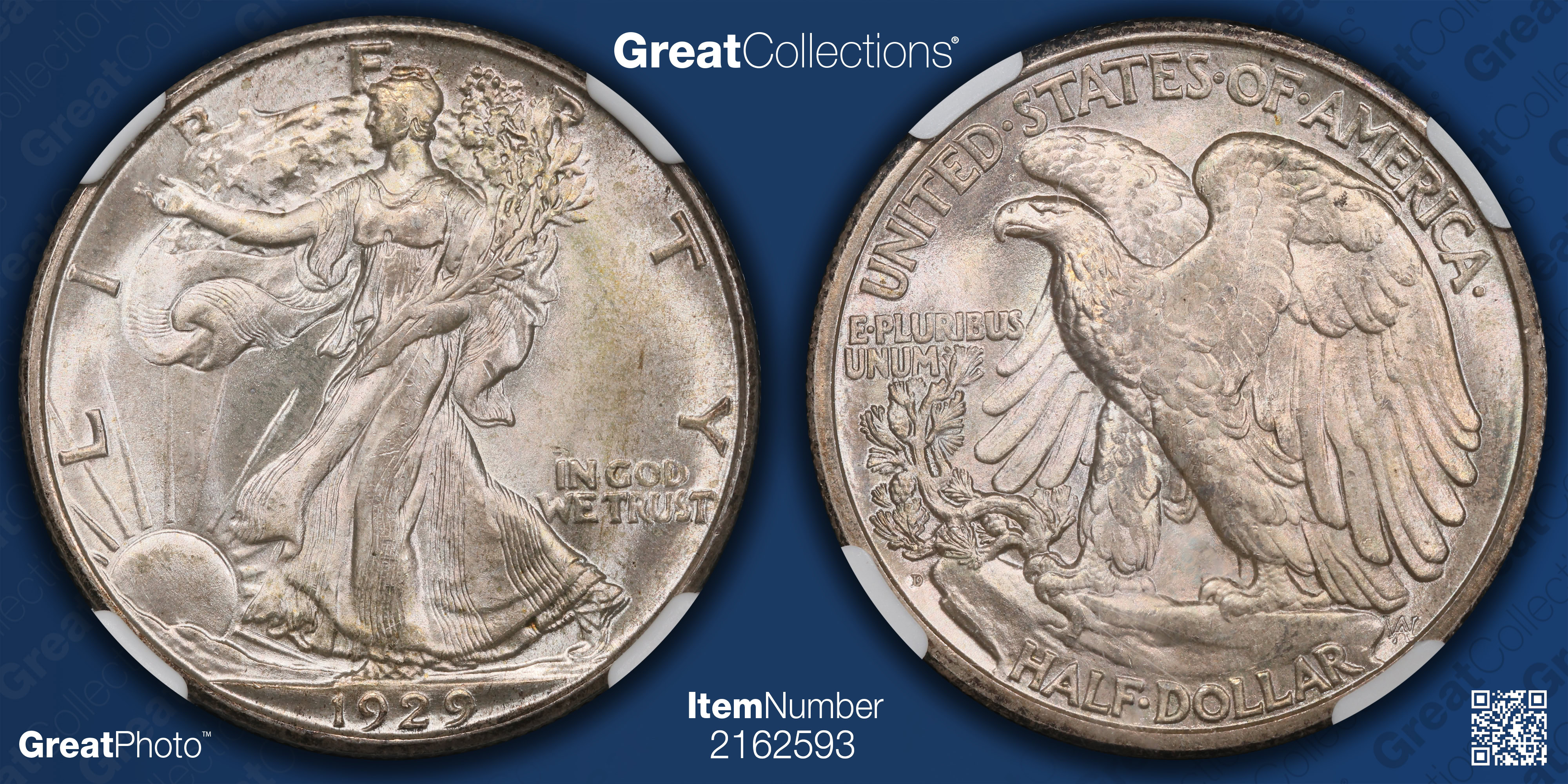 1929-D Walking Liberty Half Dollar NGC MS-66+ (CAC Green) (Item