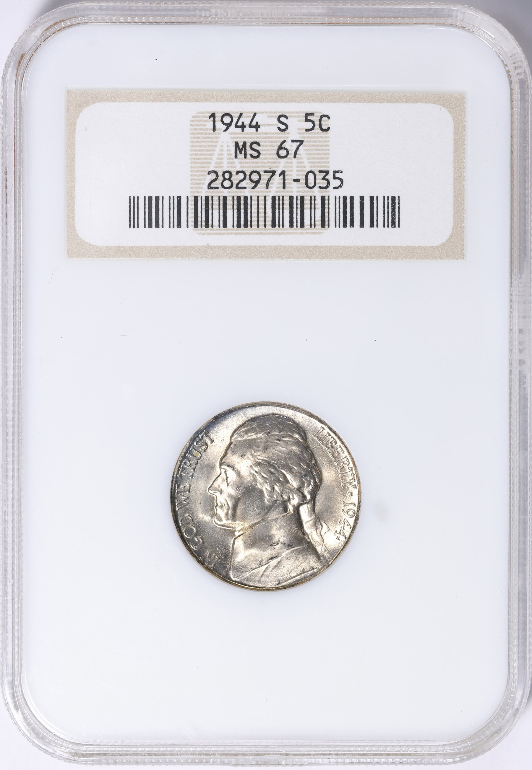 1944-S Jefferson Nickel NGC MS-67 OH (Item 2163663