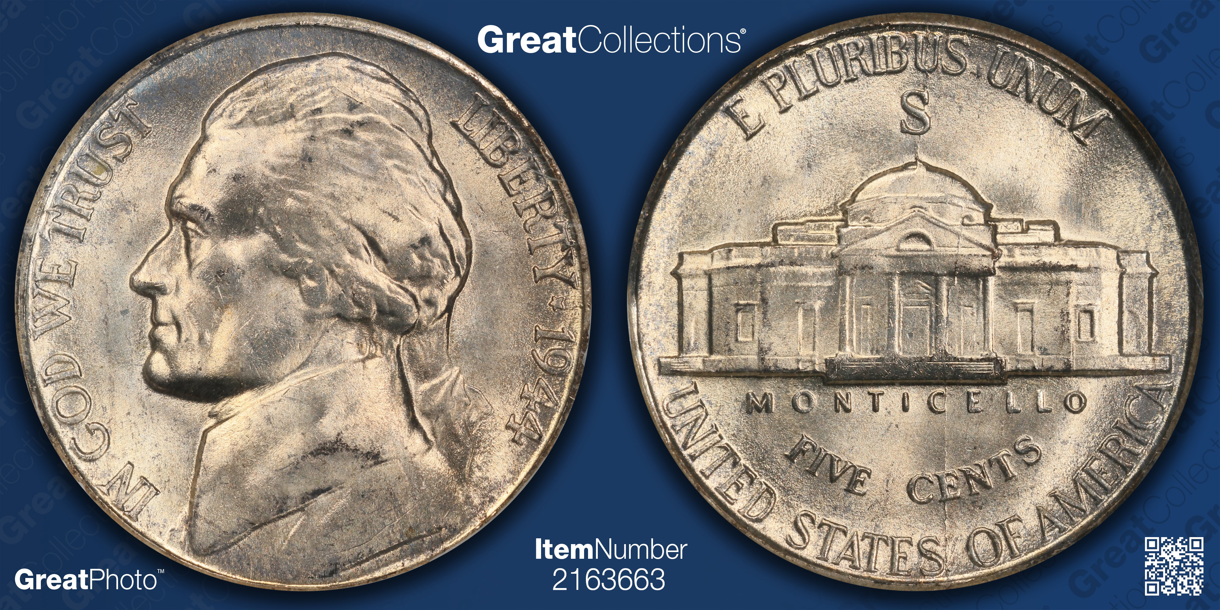 1944-S Jefferson Nickel NGC MS-67 OH (Item 2163663
