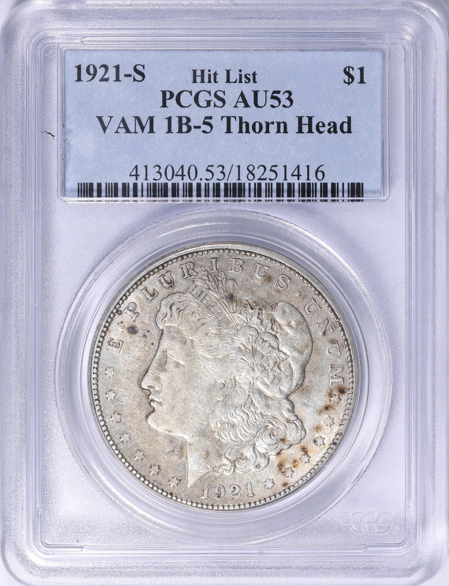 1921-S Morgan Silver Dollar Thorn Head VAM-1B-5 *Hit List 40* PCGS