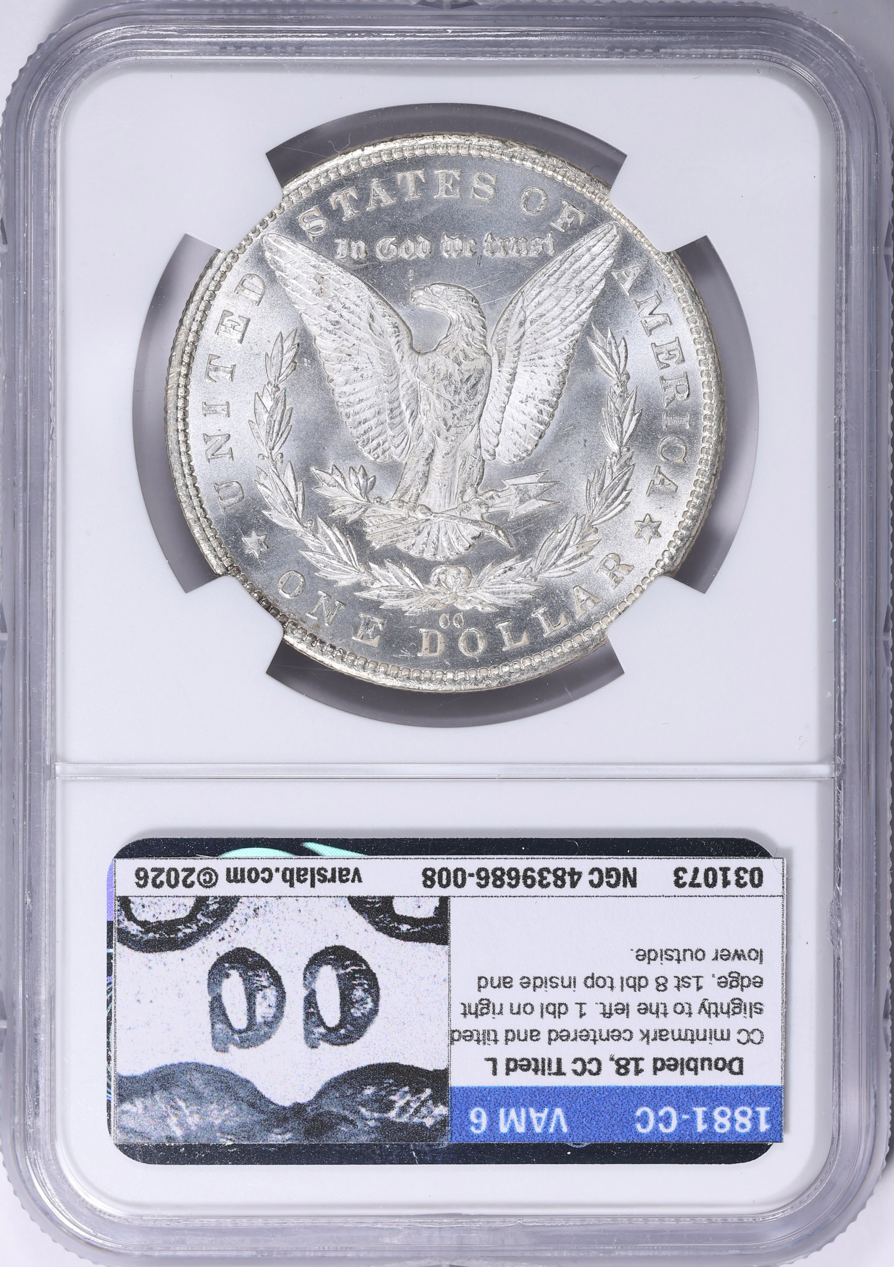1881-CC Morgan Silver Dollar NGC MS-64 (VSS VAM-6) (Item 2163954