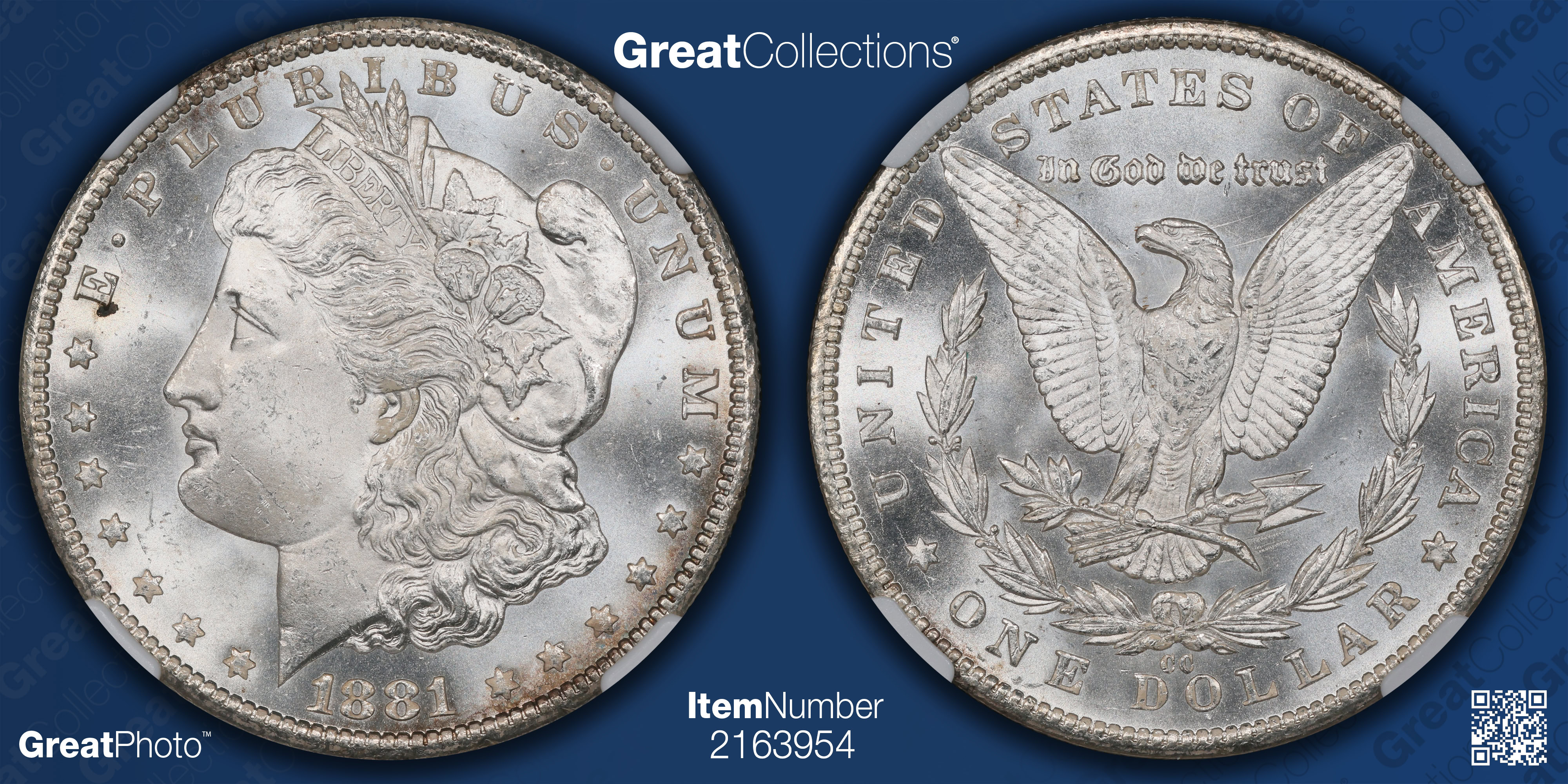 1881-CC Morgan Silver Dollar NGC MS-64 (VSS VAM-6) (Item 2163954