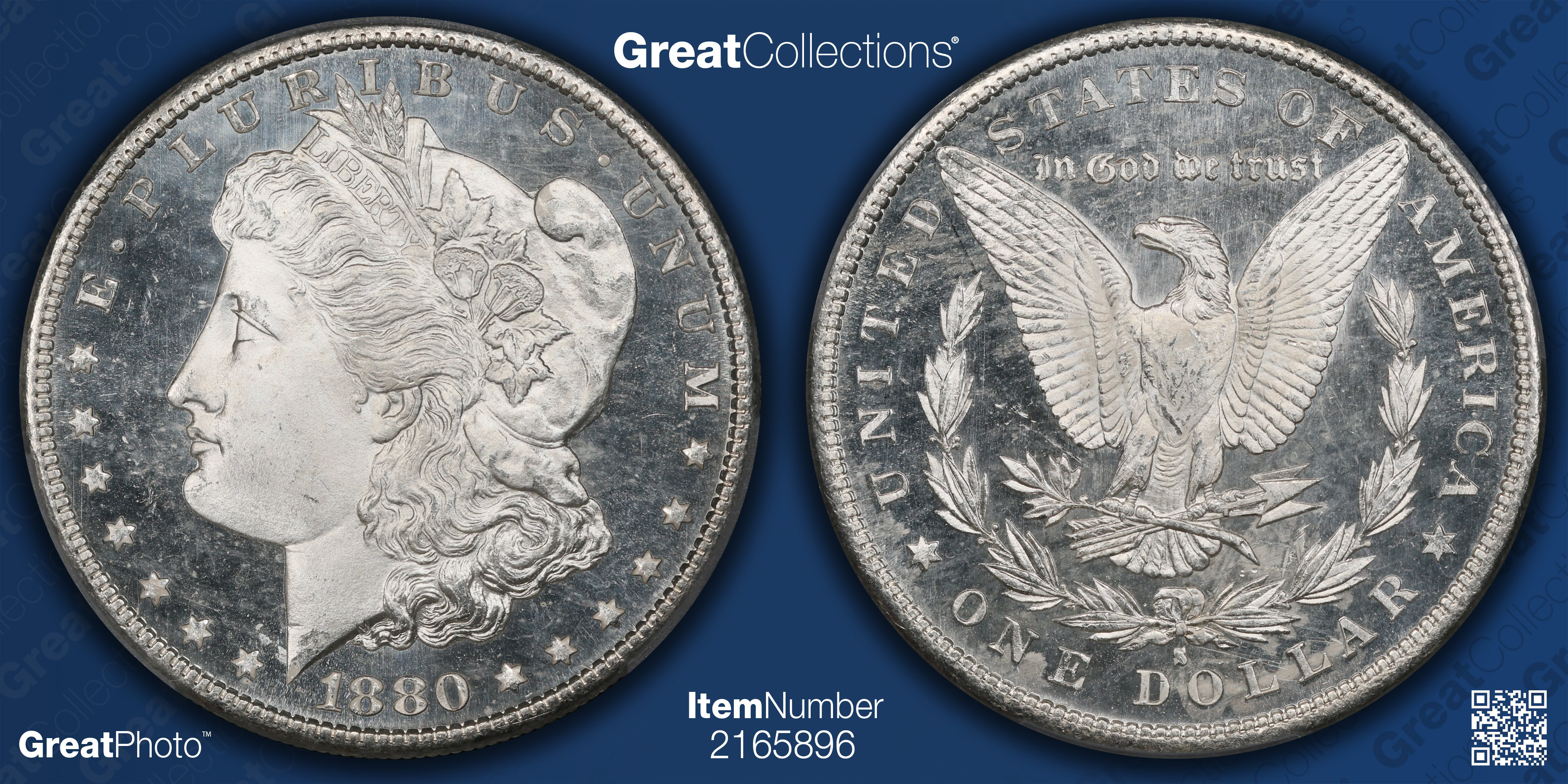 1880-S Morgan Silver Dollar PCGS MS-66+ DMPL (CAC Green) (Item