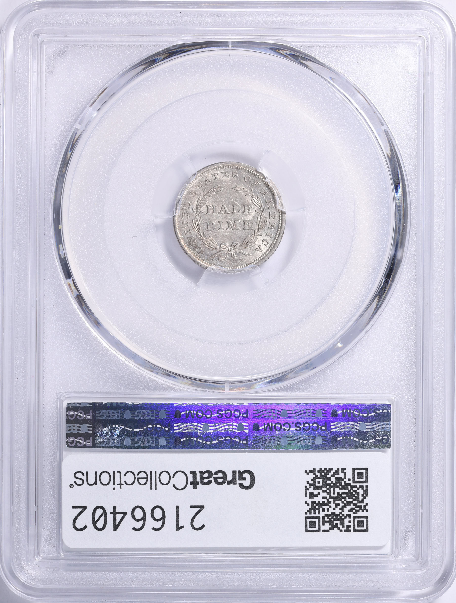 1837 Seated Liberty Half Dime Large Date PCGS AU-55 (Item 2166402
