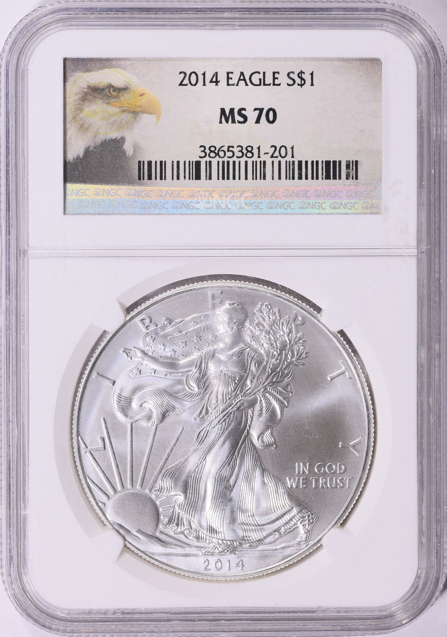 2014 $1 Silver Eagle NGC MS-70 (Eagle Label) (Item 2166471