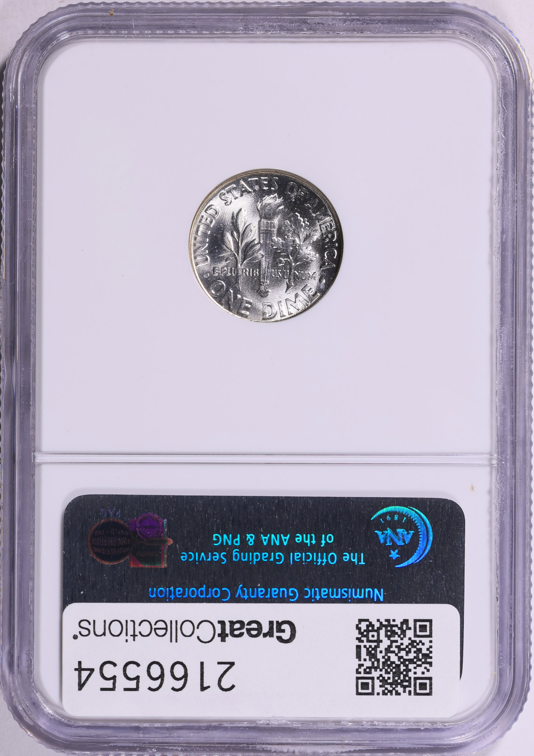 1957 Roosevelt Dime NGC MS-66 (Item 2166554) | GreatCollections