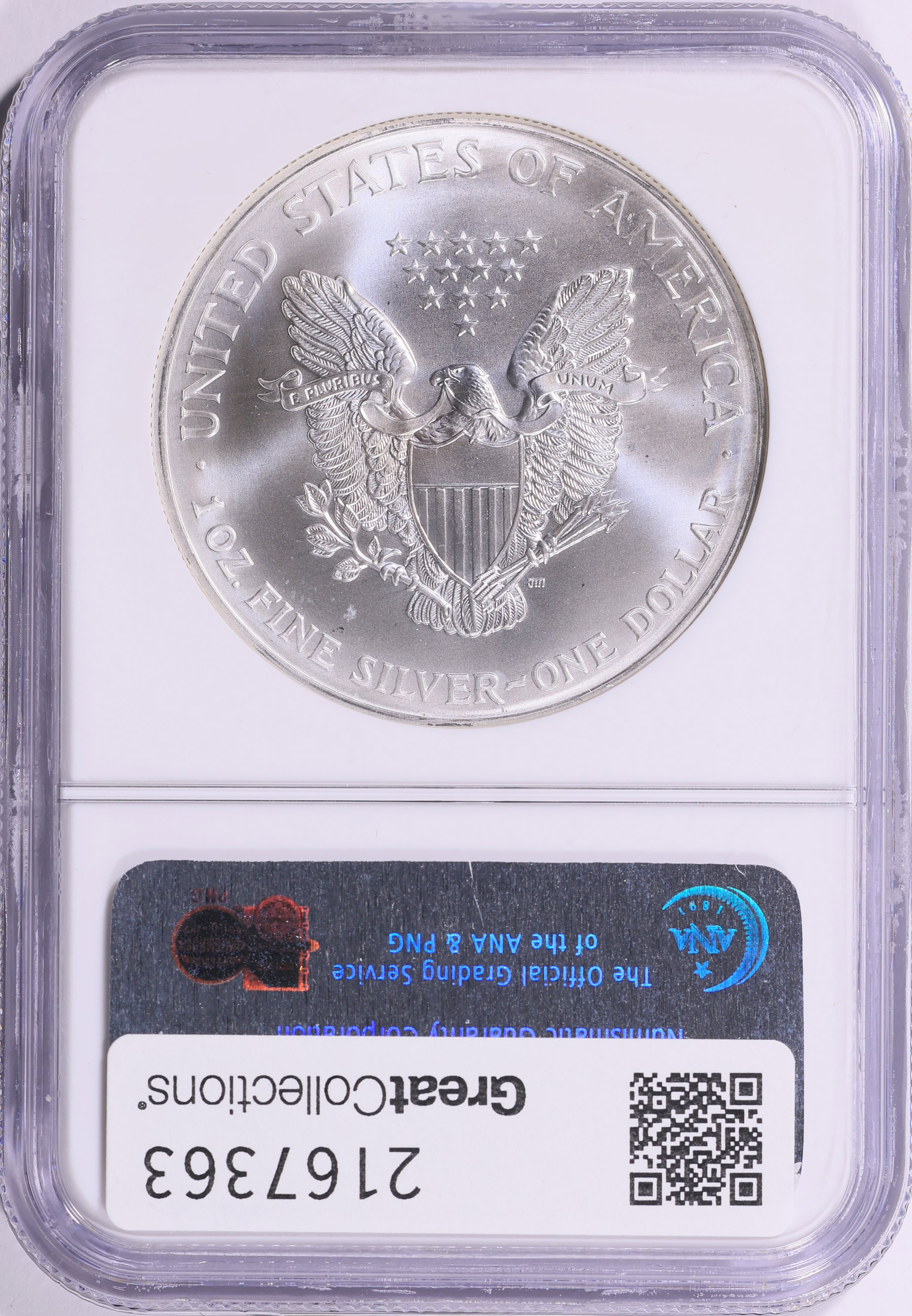 2001 $1 Silver Eagle NGC MS-69 (Item 2167363) | GreatCollections