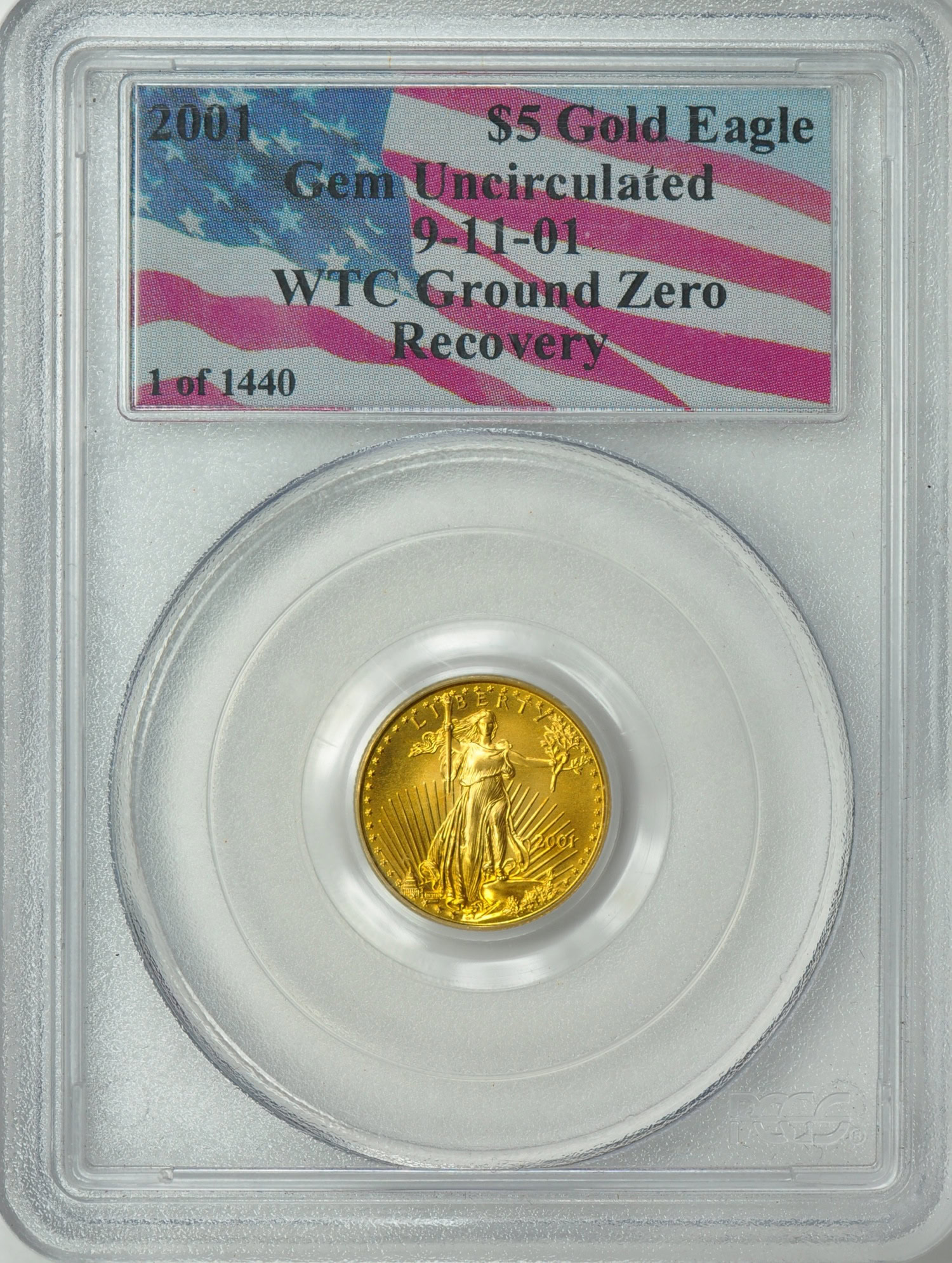 2001 $5 Tenth-Ounce Gold American Eagle WTC World Trade Center