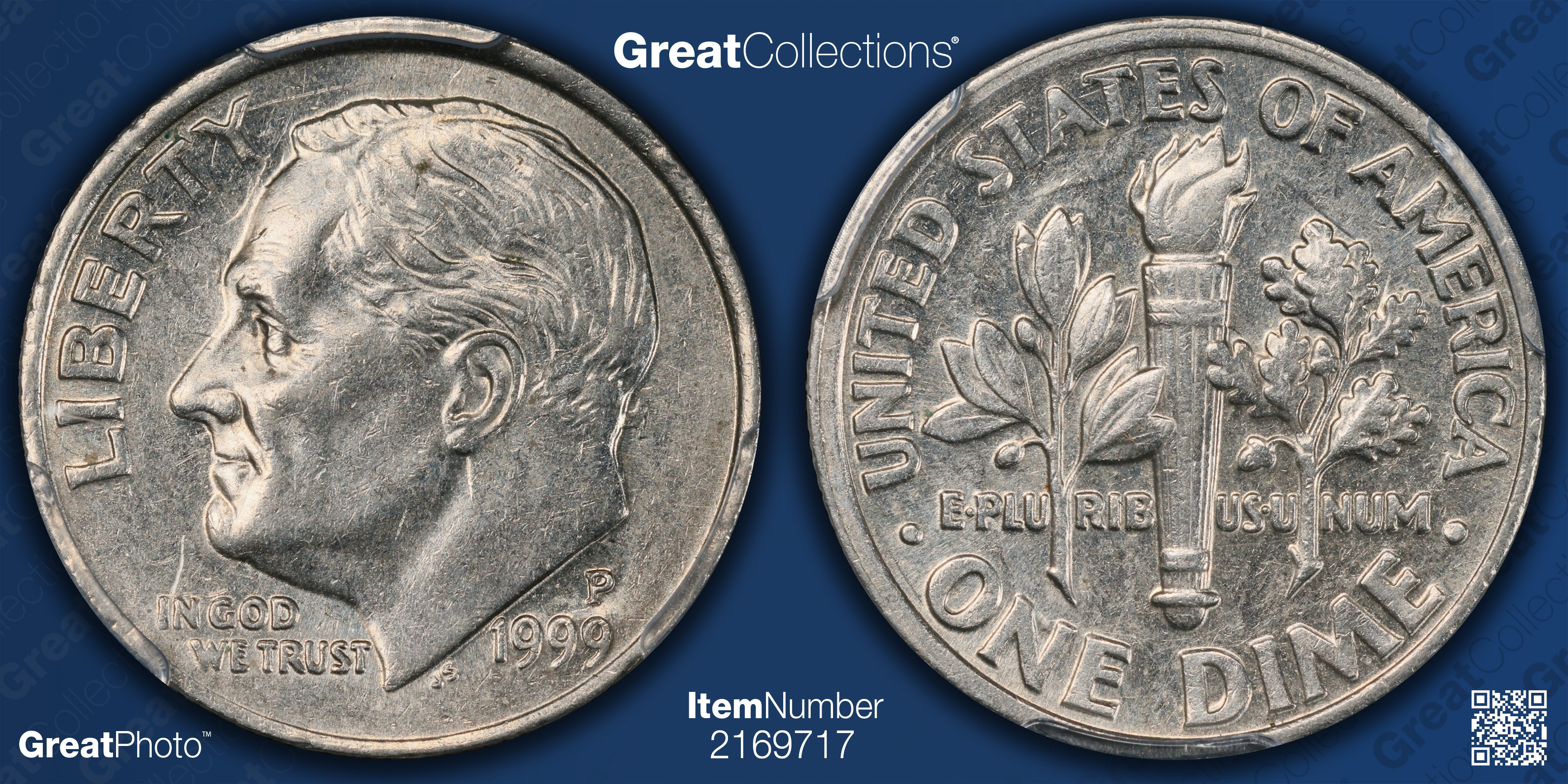 Mint Error 1999-P Roosevelt Dime Clashed Dies PCGS AU-58 | PCGS