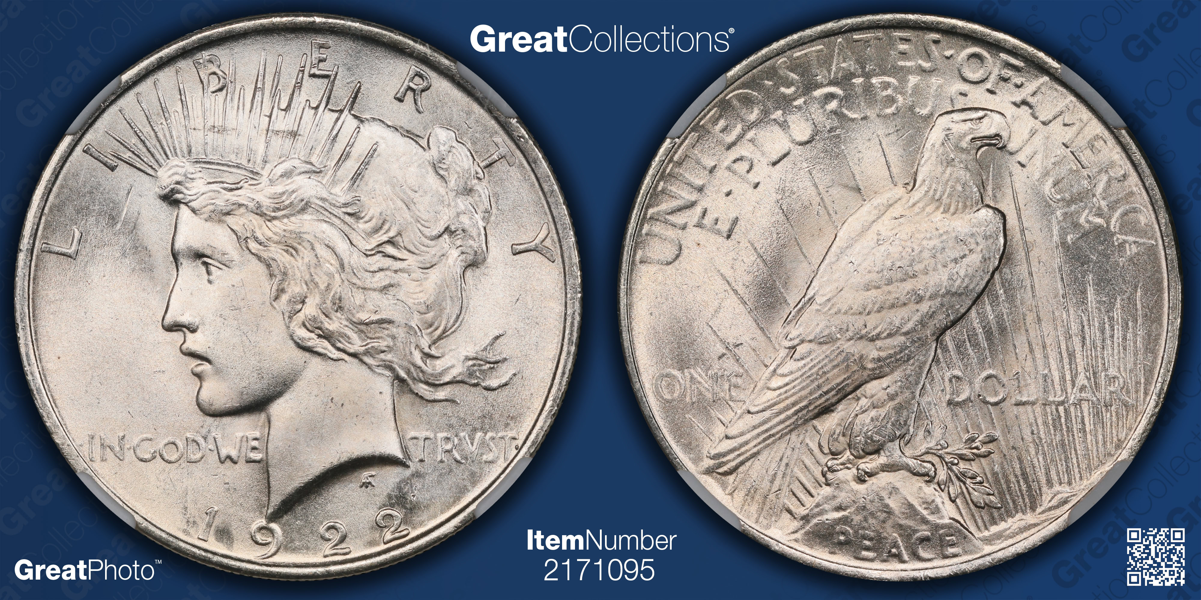 1922 Peace Silver Dollar NGC MS-64 (VSS VAM-2CX) | NGC Cert