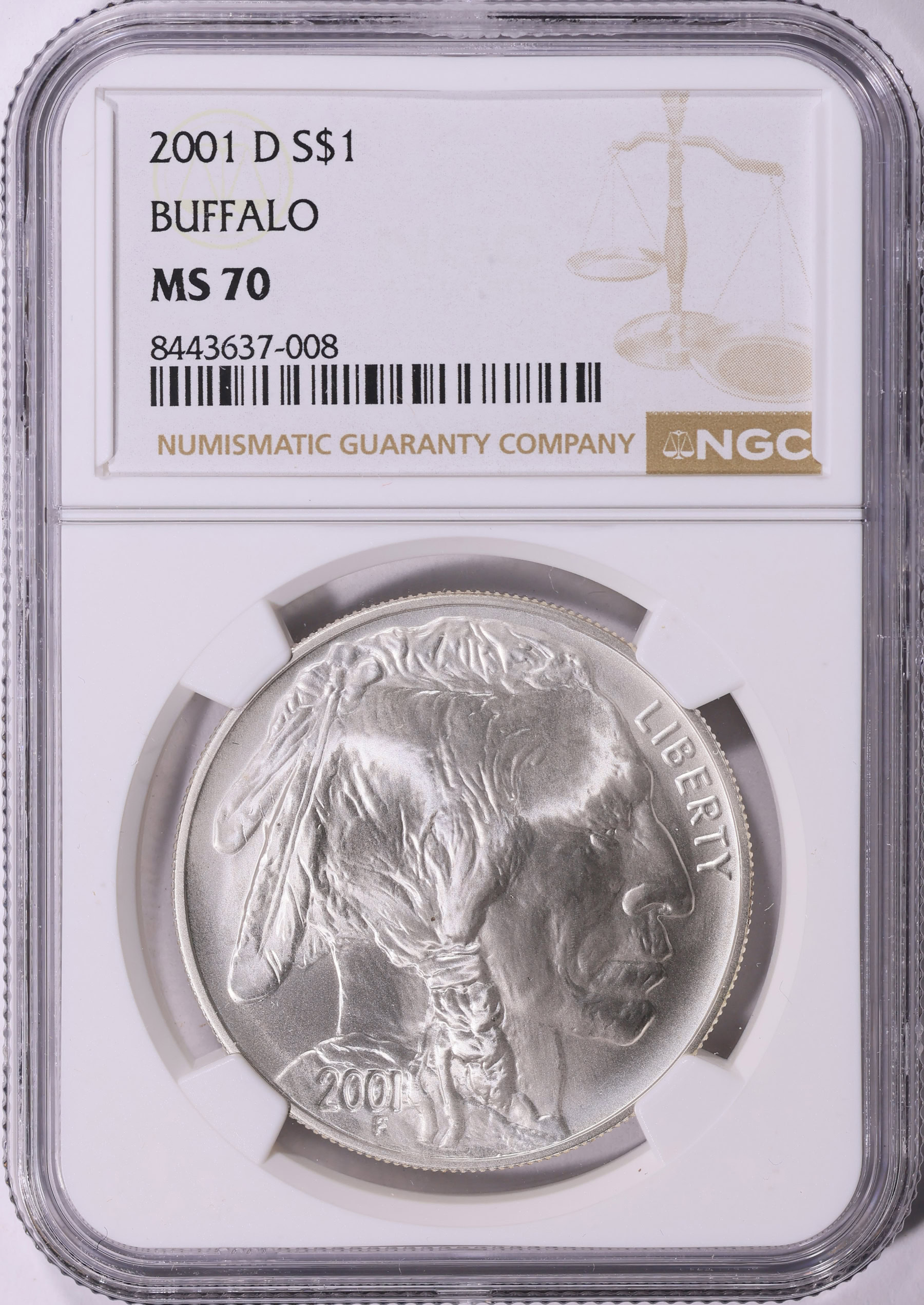 2001-D American Buffalo Silver Dollar NGC MS-70 (Item 2171563
