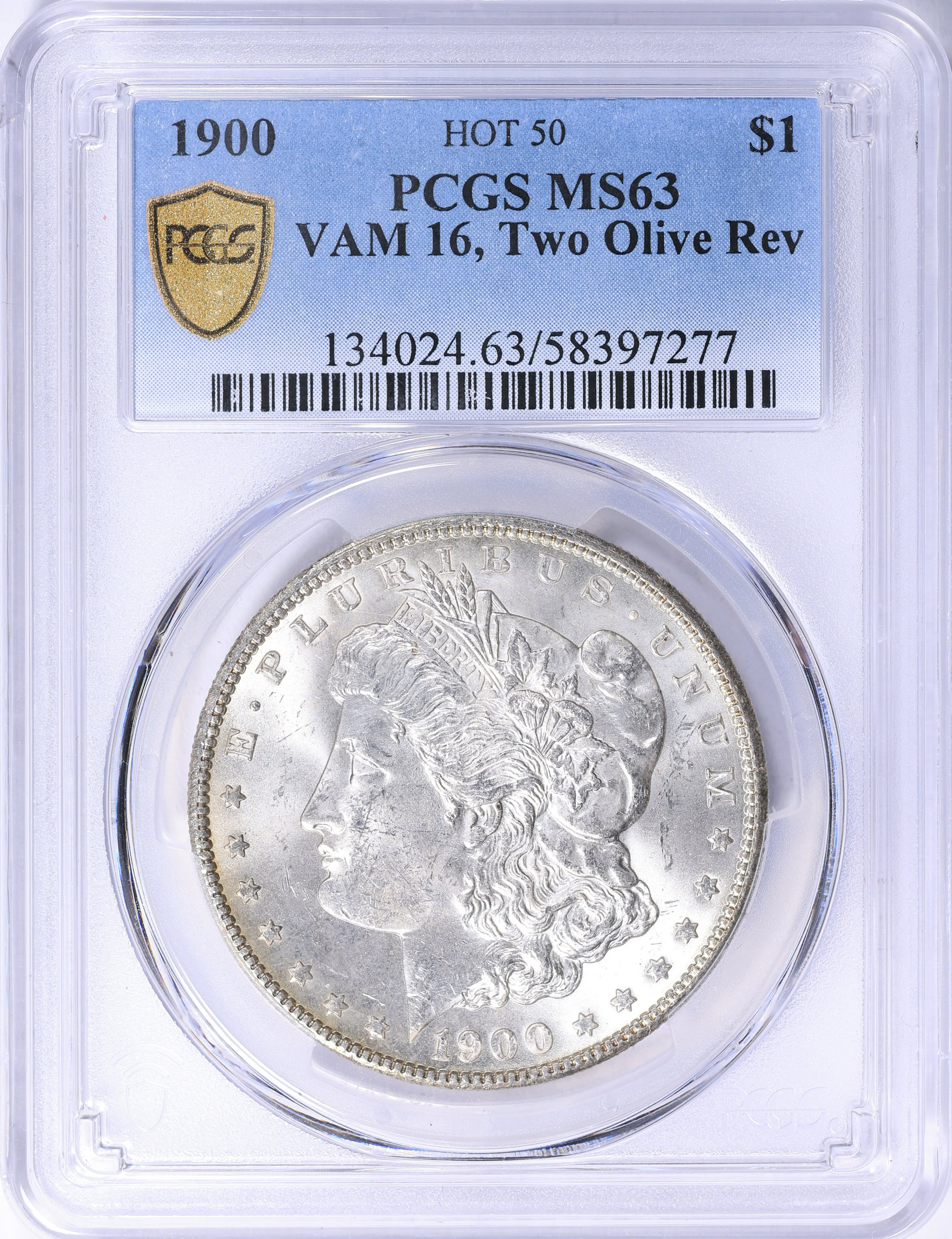1923年 ペルー 1/2ソル銀貨 PCGS認証 1900 Morgan Silver Dollar Two Olive Reverse VAM-16 *Hot 50* PCGS