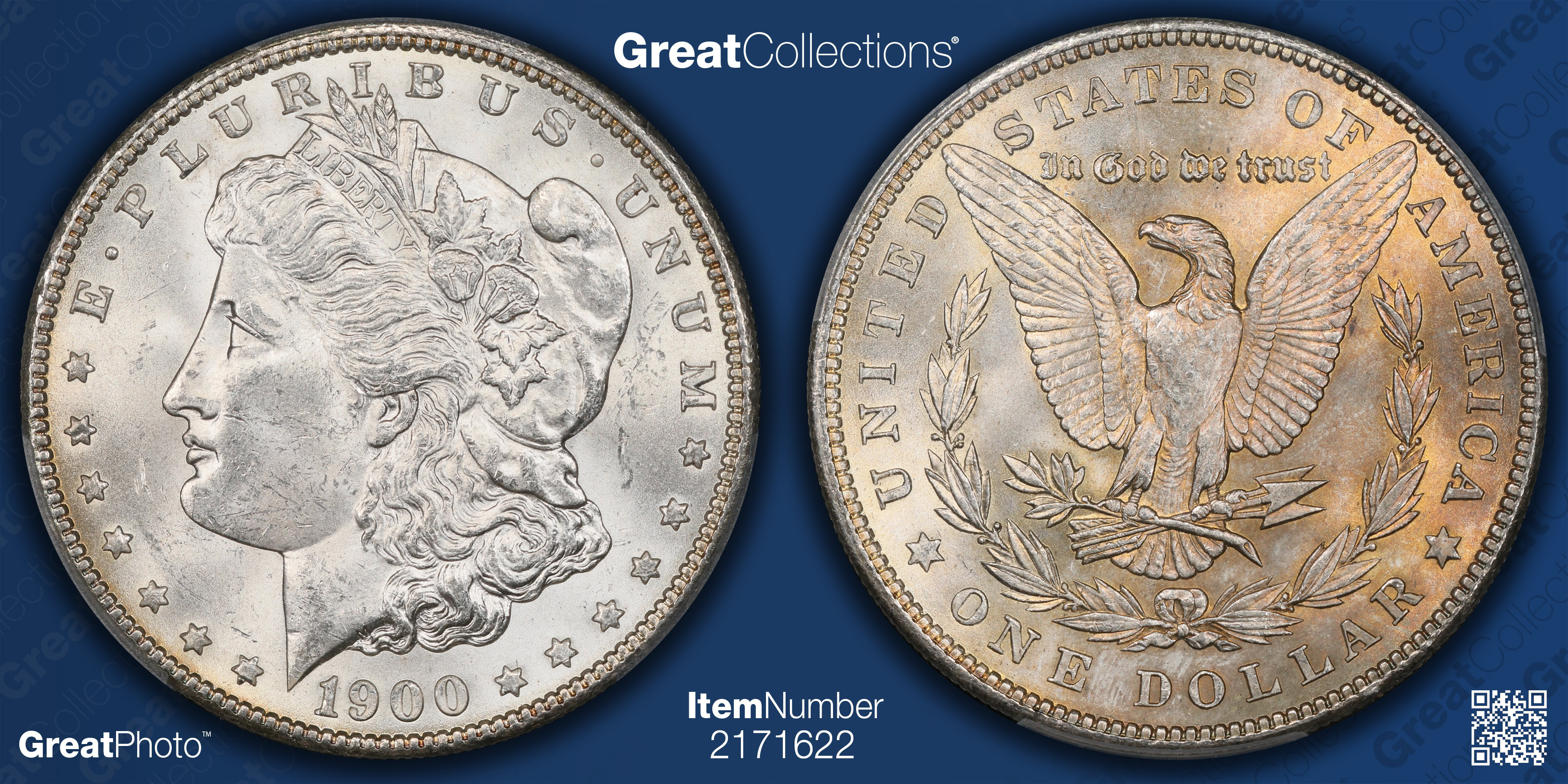 1900 Morgan Silver Dollar Two Olive Reverse VAM-16 *Hot 50* PCGS