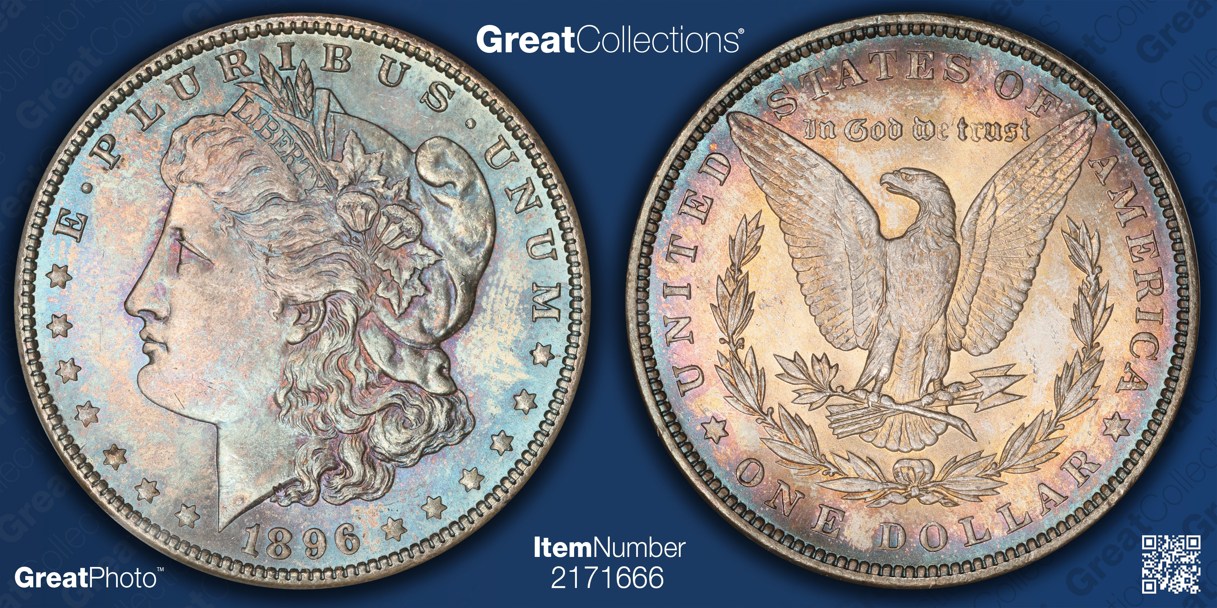 1896 Morgan Silver Dollar NGC MS-65 OH (Toned) (Item 2171666