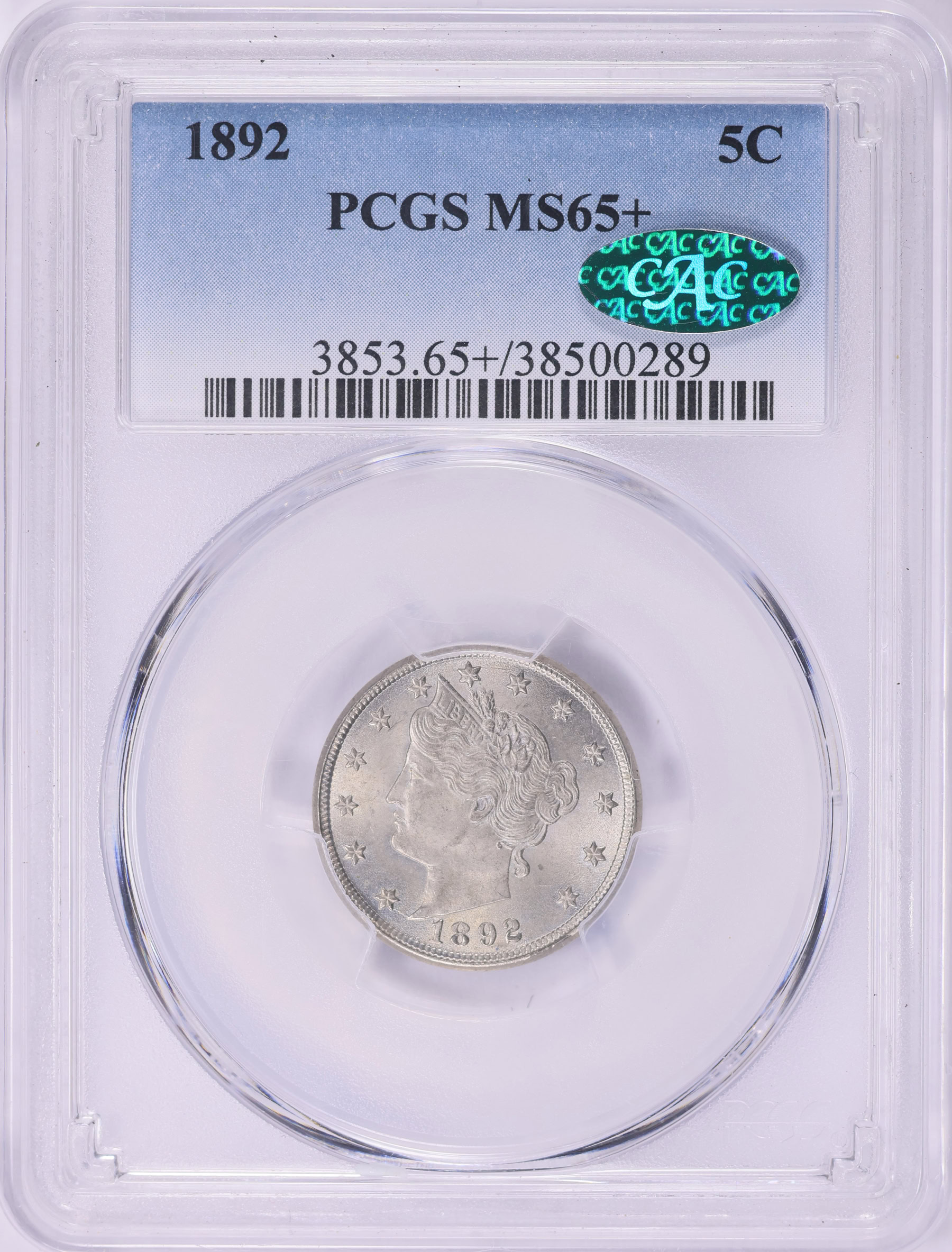 1892 Liberty Nickel PCGS MS-65+ (CAC Green) (Item 2171766