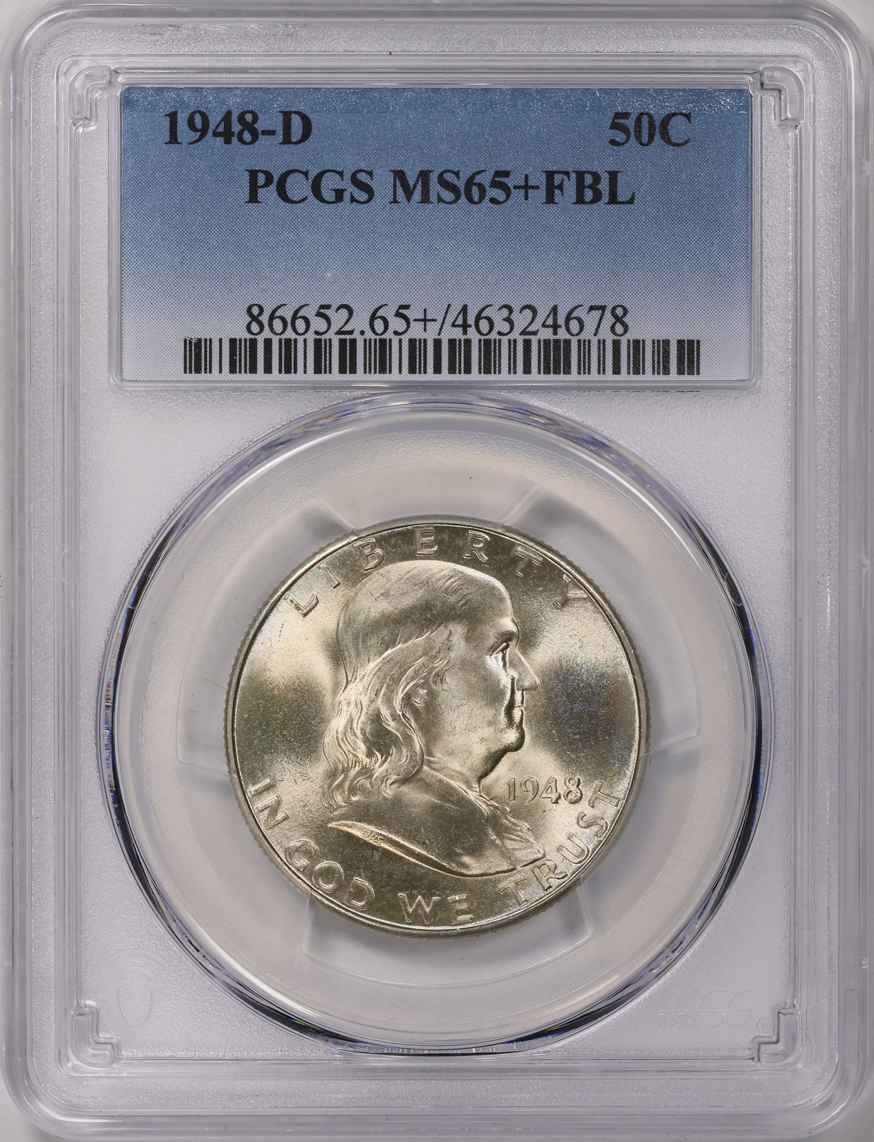 1948-D Franklin Half Dollar PCGS MS-65+ FBL (Toned) (Item 2172426
