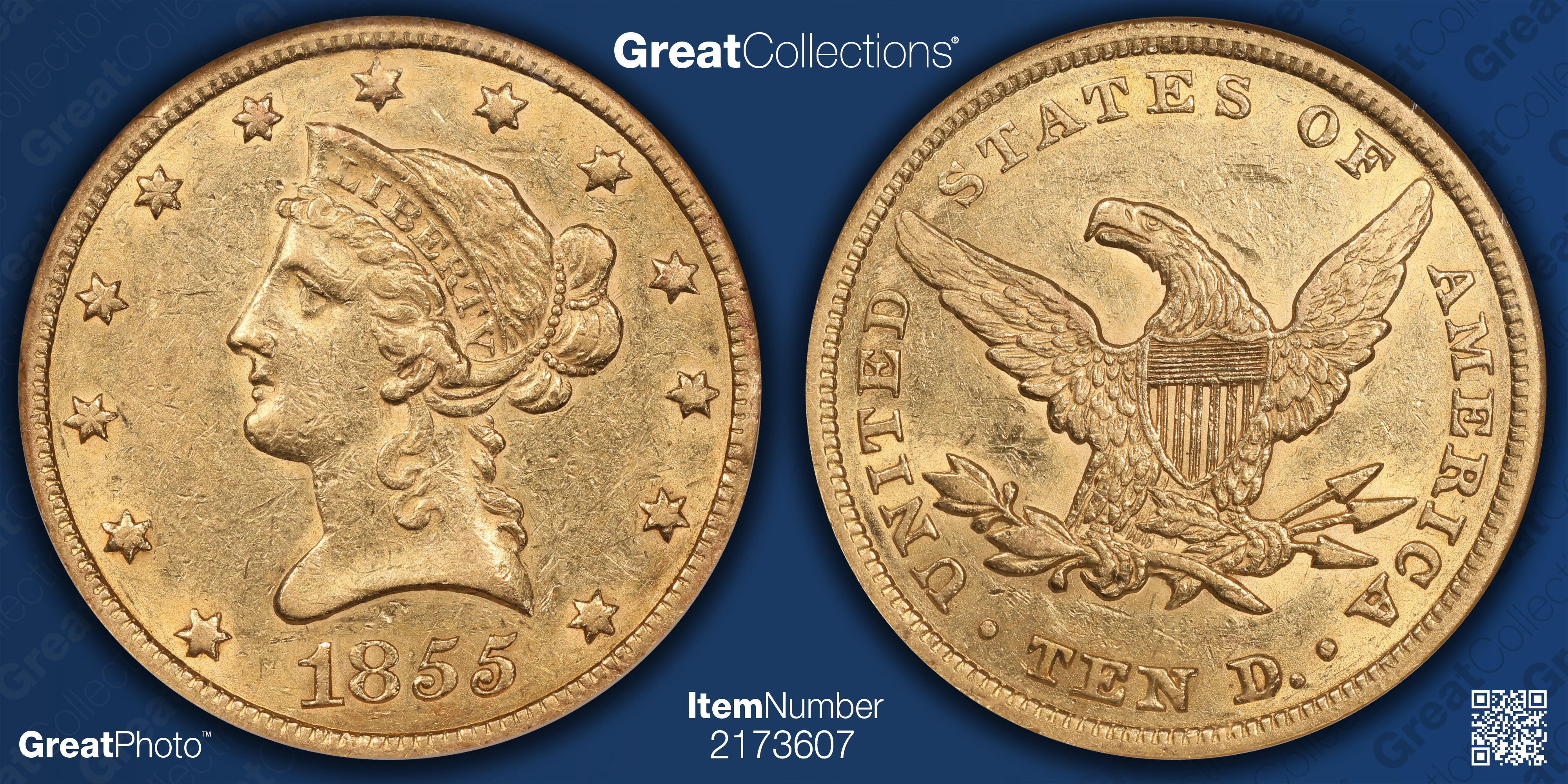 1873年 OPEN 3 $5 リバティ 金貨 NGC AU 55/NGC-14