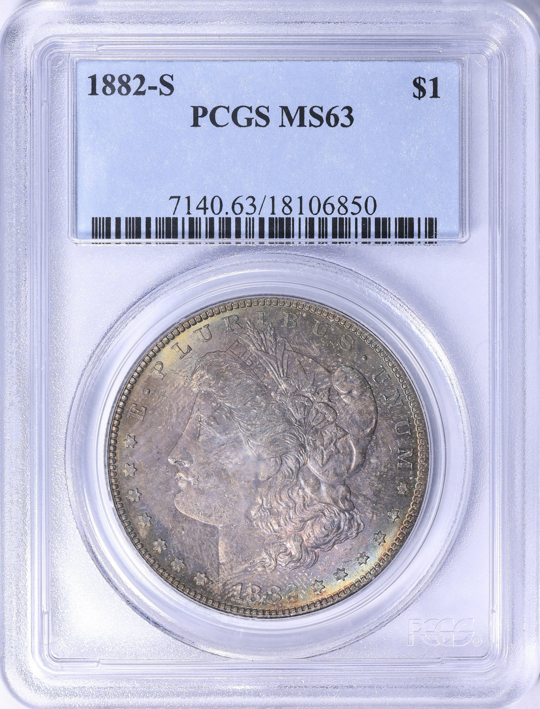 1882年 MORGAN SILVER DOLLAR アメリカPCGS MS63 1882-S Morgan Silver Dollar PCGS MS-63 (Toned) (Item 2174757