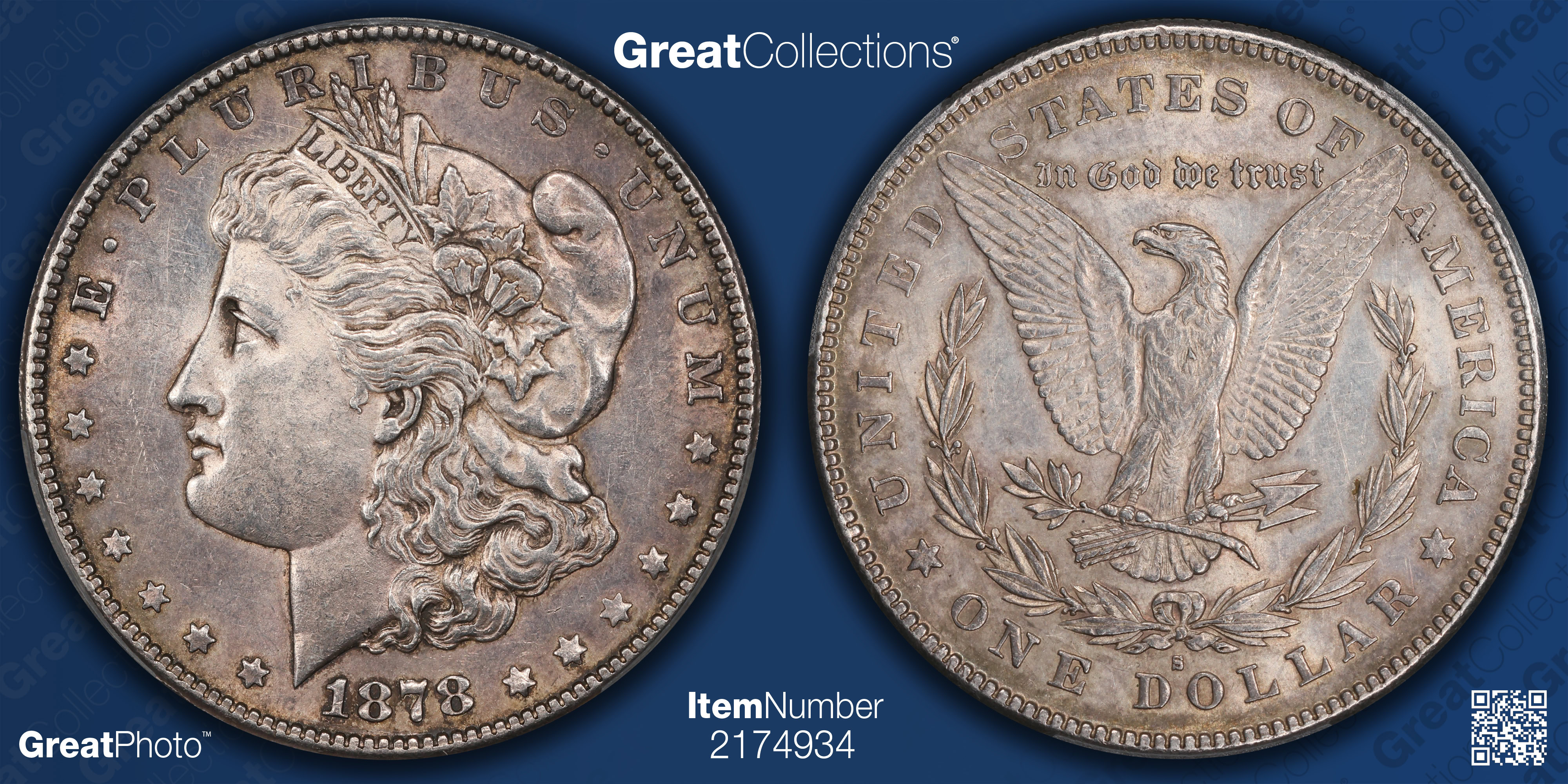 1878-S Morgan Silver Dollar PCGS AU-55 (Toned) (Item 2174934