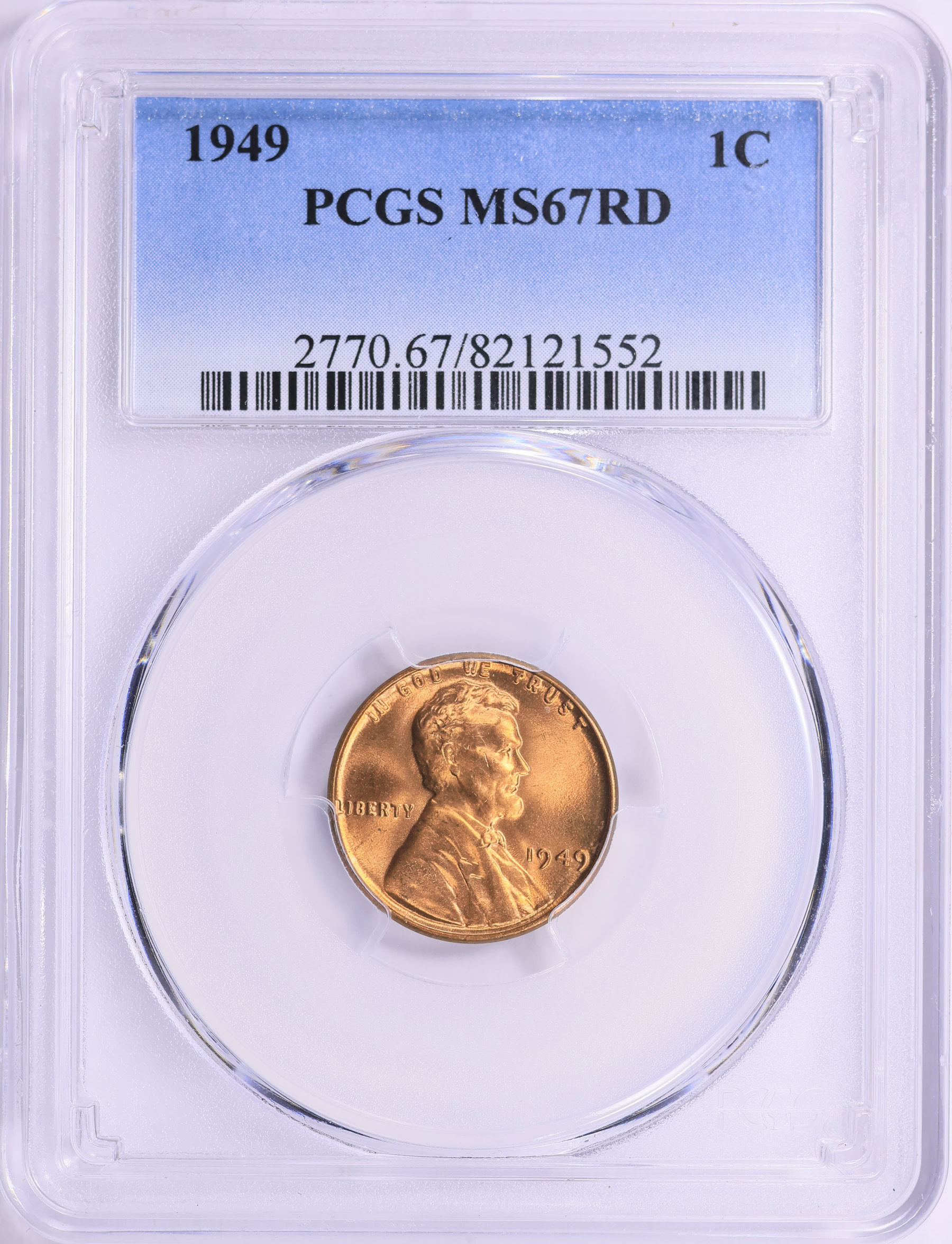 1949 Lincoln Cent PCGS MS-67 RD (Item 2175403) | GreatCollections