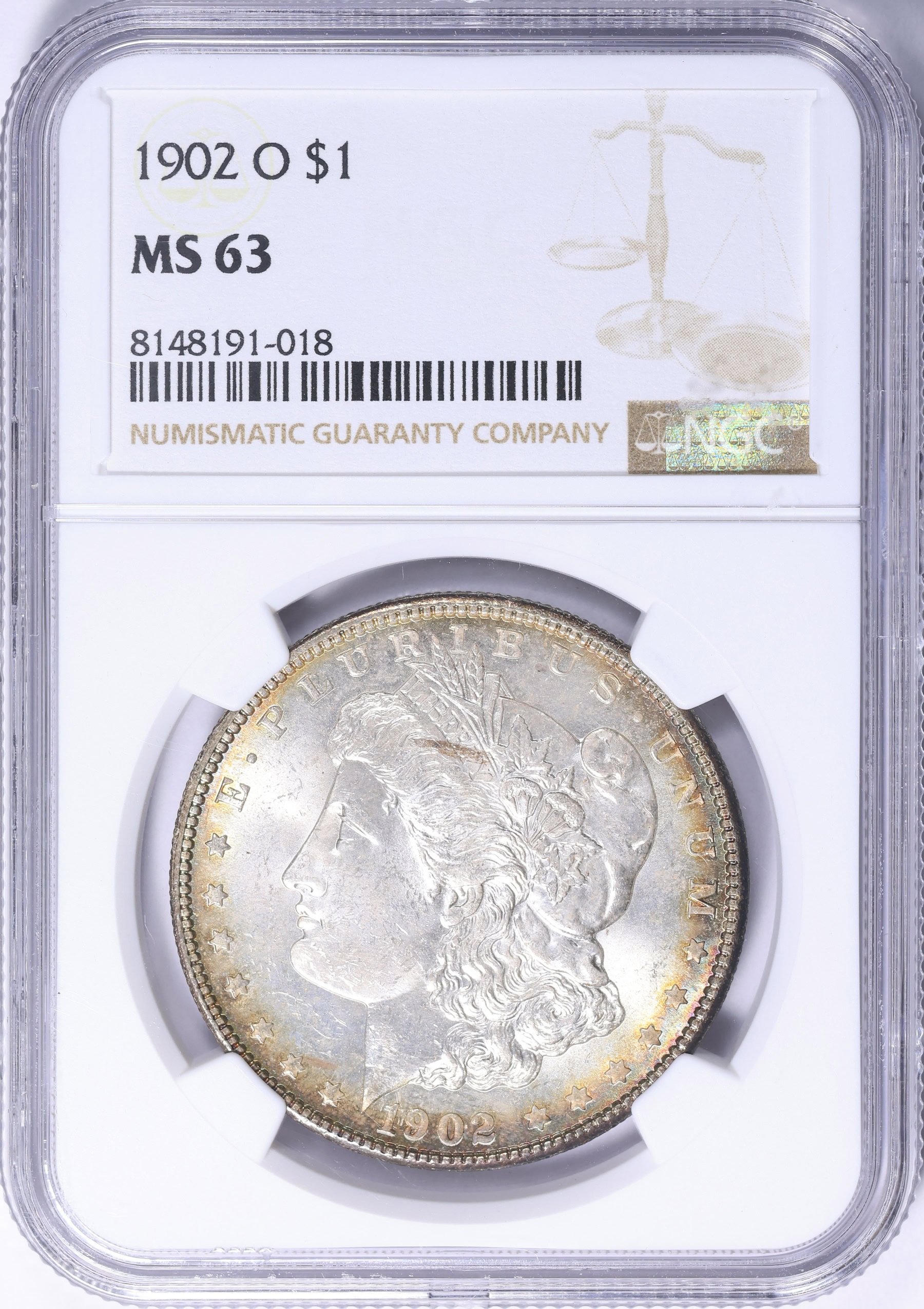 1902 O モルガンダラー 銀貨 NGC MS63 1902-O Morgan Silver Dollar NGC MS-63 (Toned) (Item 2175781