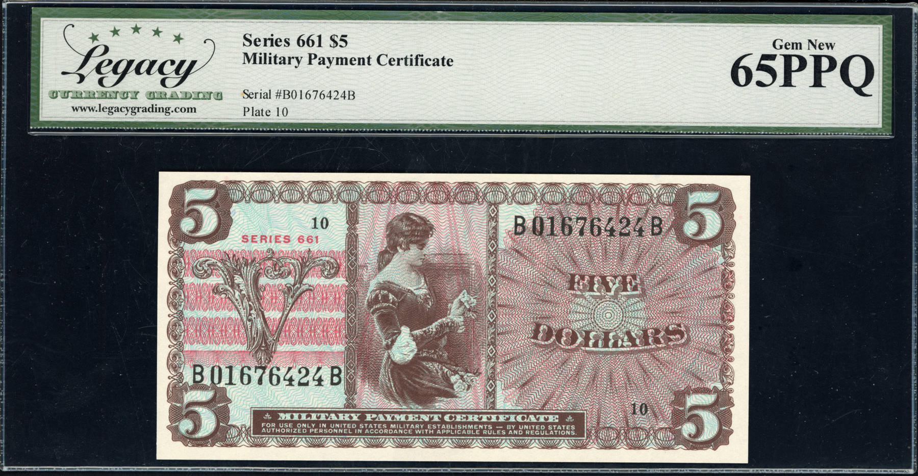 Series 661 $5 Military Payment Certificate Note First Printing 
