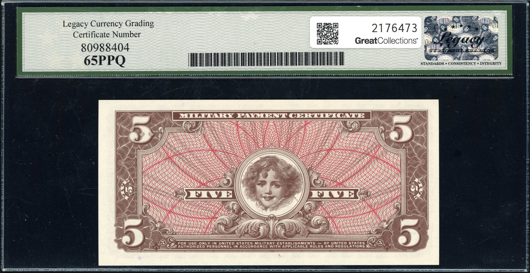 Series 661 $5 Military Payment Certificate Note First Printing 