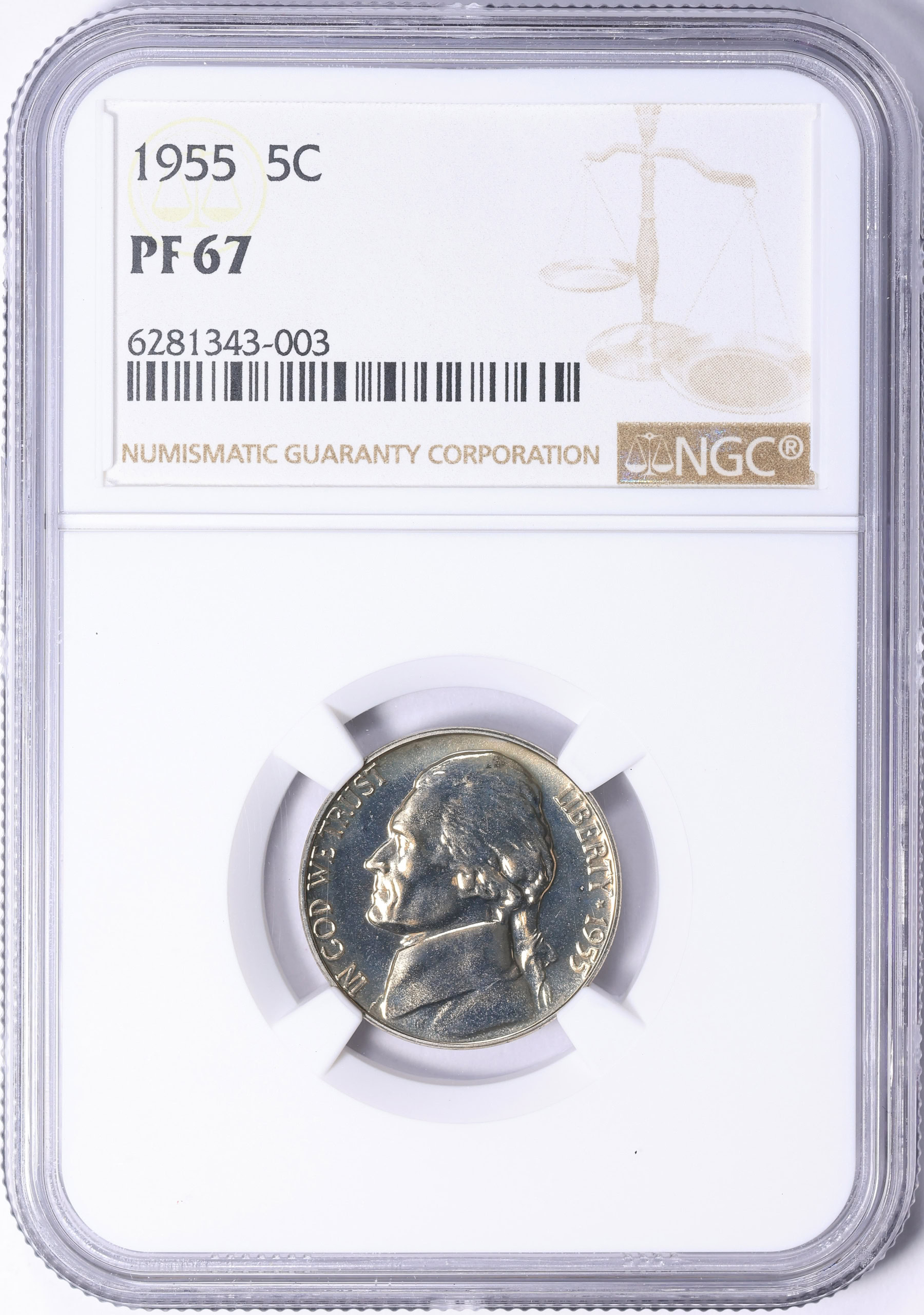 1955 Jefferson Nickel NGC Proof-67 (Toned) (Item 2177316