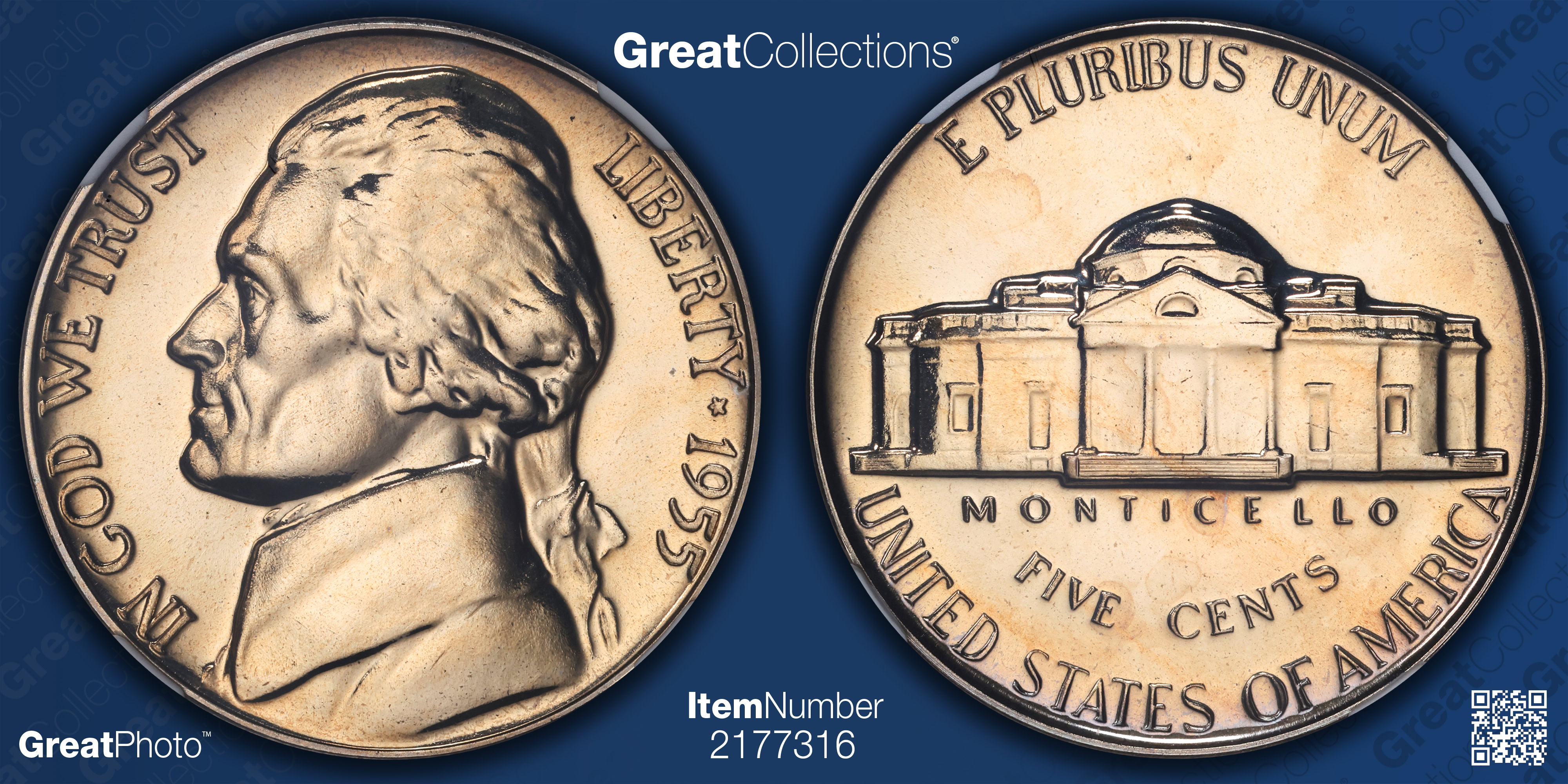 1955 Jefferson Nickel NGC Proof-67 (Toned) (Item 2177316