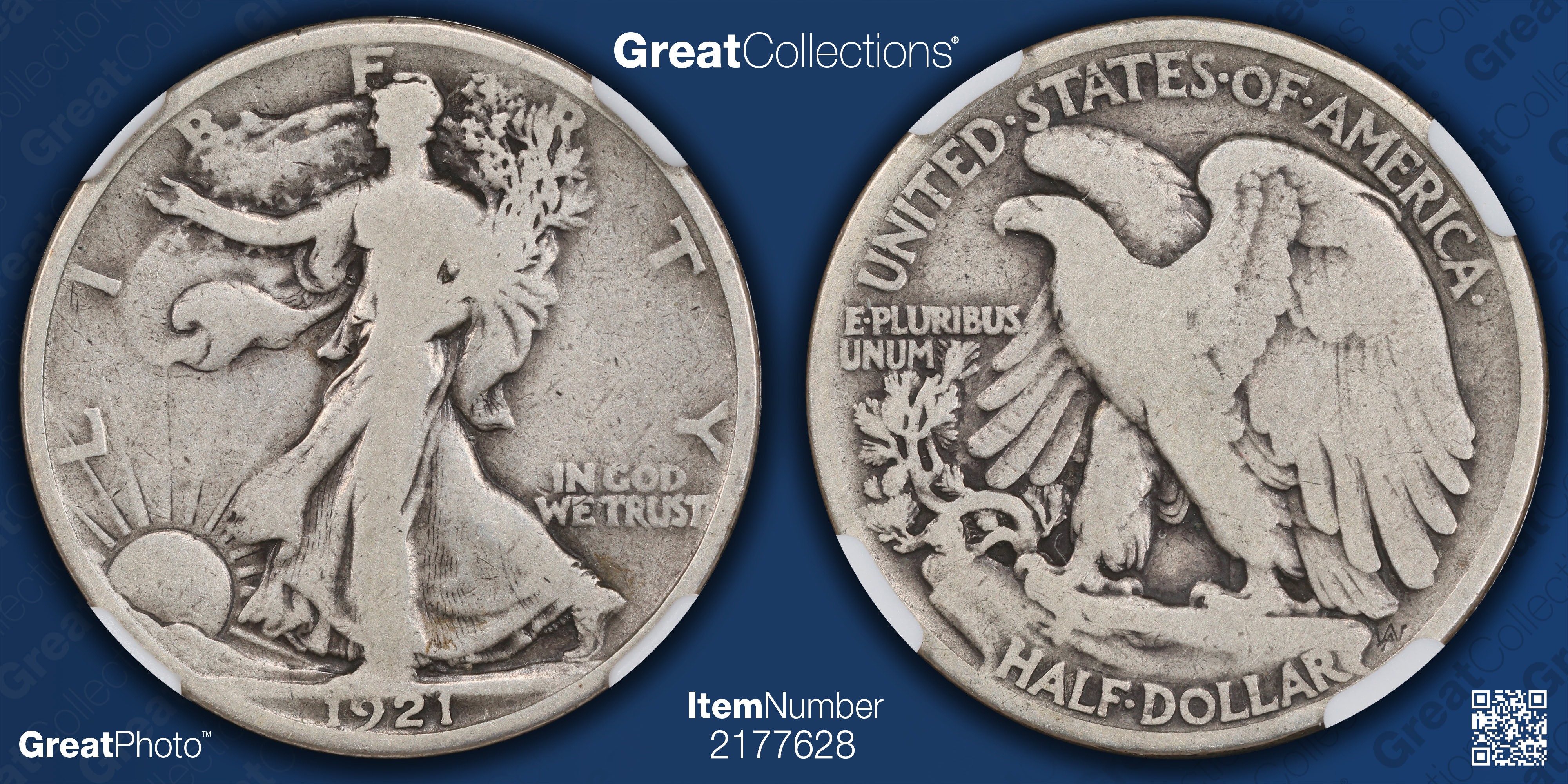 1921 Walking Liberty Half Dollar NGC VG-10 (Item 2177628