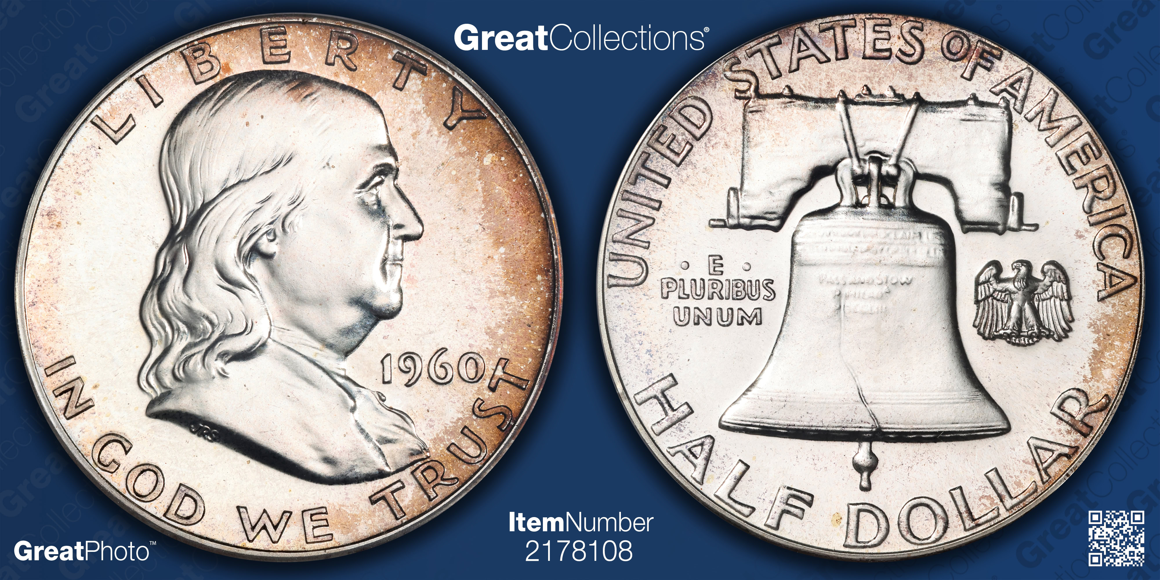1960 Franklin Half Dollar ICG Proof-67 (Toned) (Item 2178108
